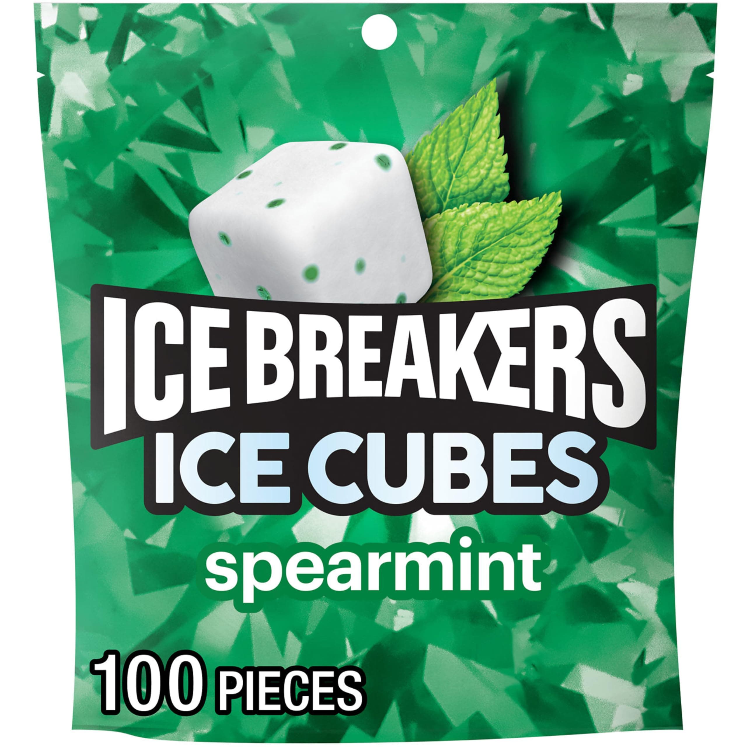 Ice Cubes Spearmint Sugar Free Chewing Gum Pouch, 8.11 oz (100 Pieces)