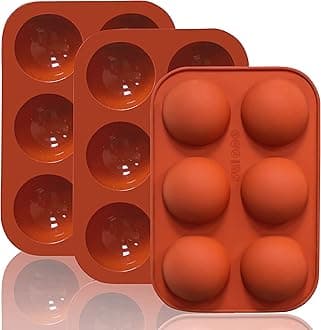 Lerykin 6 Holes Medium Semi Sphere Silicone Molds, 3 Packs Half Sphere Silicone Baking Molds for Making Chocolate, Cake, Jelly, Dome Mousse
