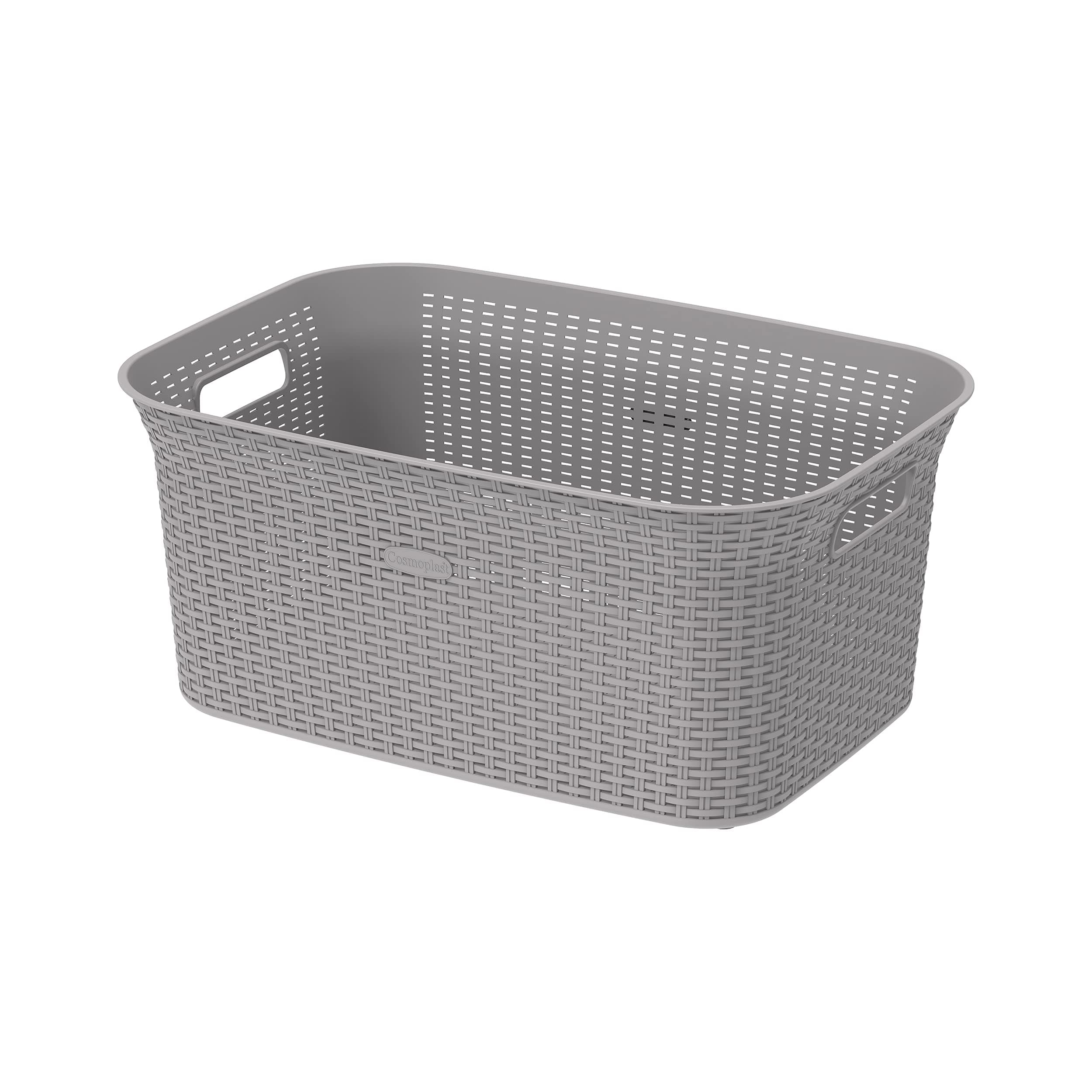 Cosmoplast 50L Cedarattan Laundry Basket, Grey