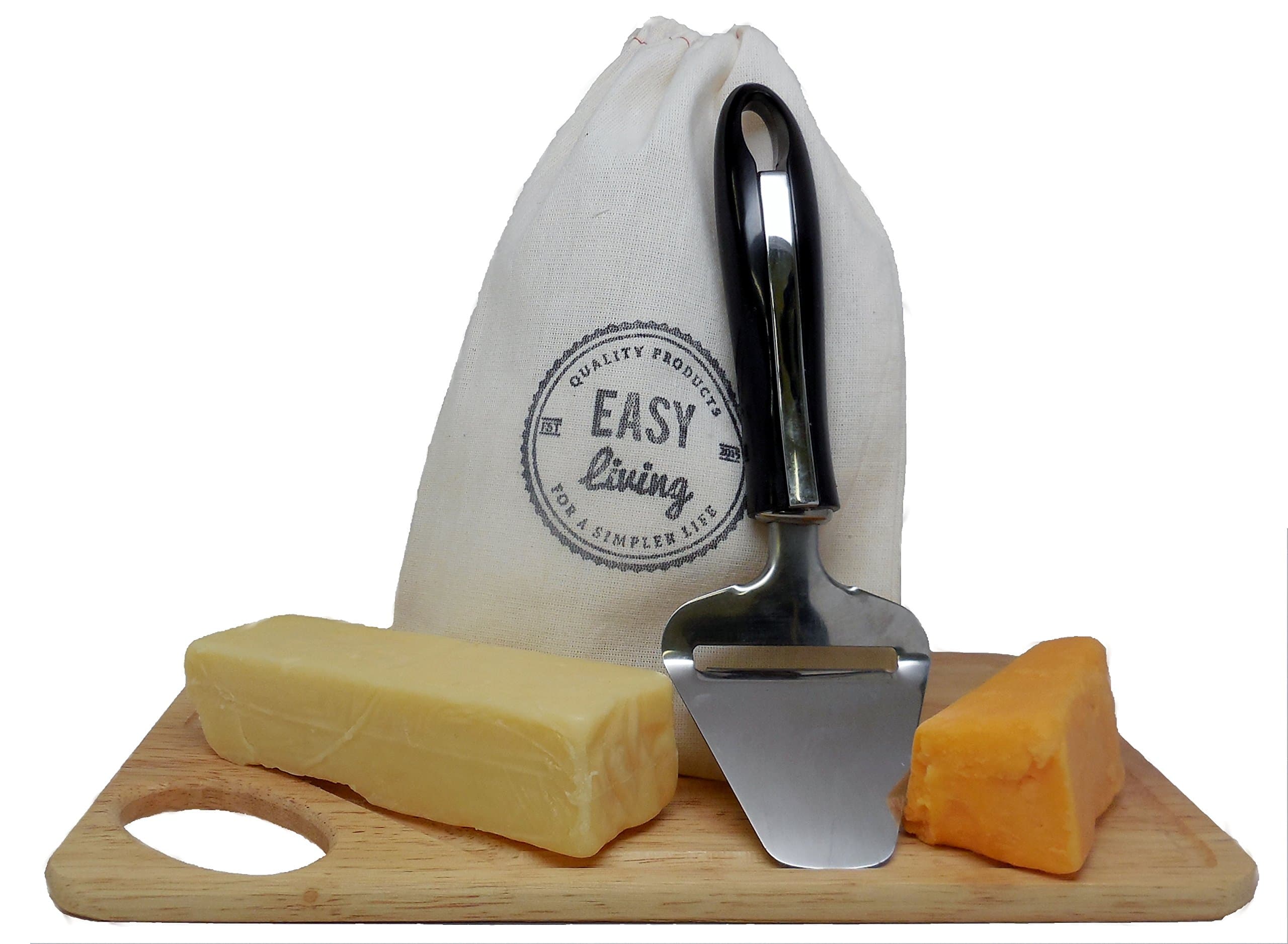 Cheese Slicer with Storage Bag, Hand-Held Cheese Plane Slicer, Stainless Steel Blade Slices Semi-Hard & Hard Cheeses thinly with ease, Enjoy your Cheese Slices!