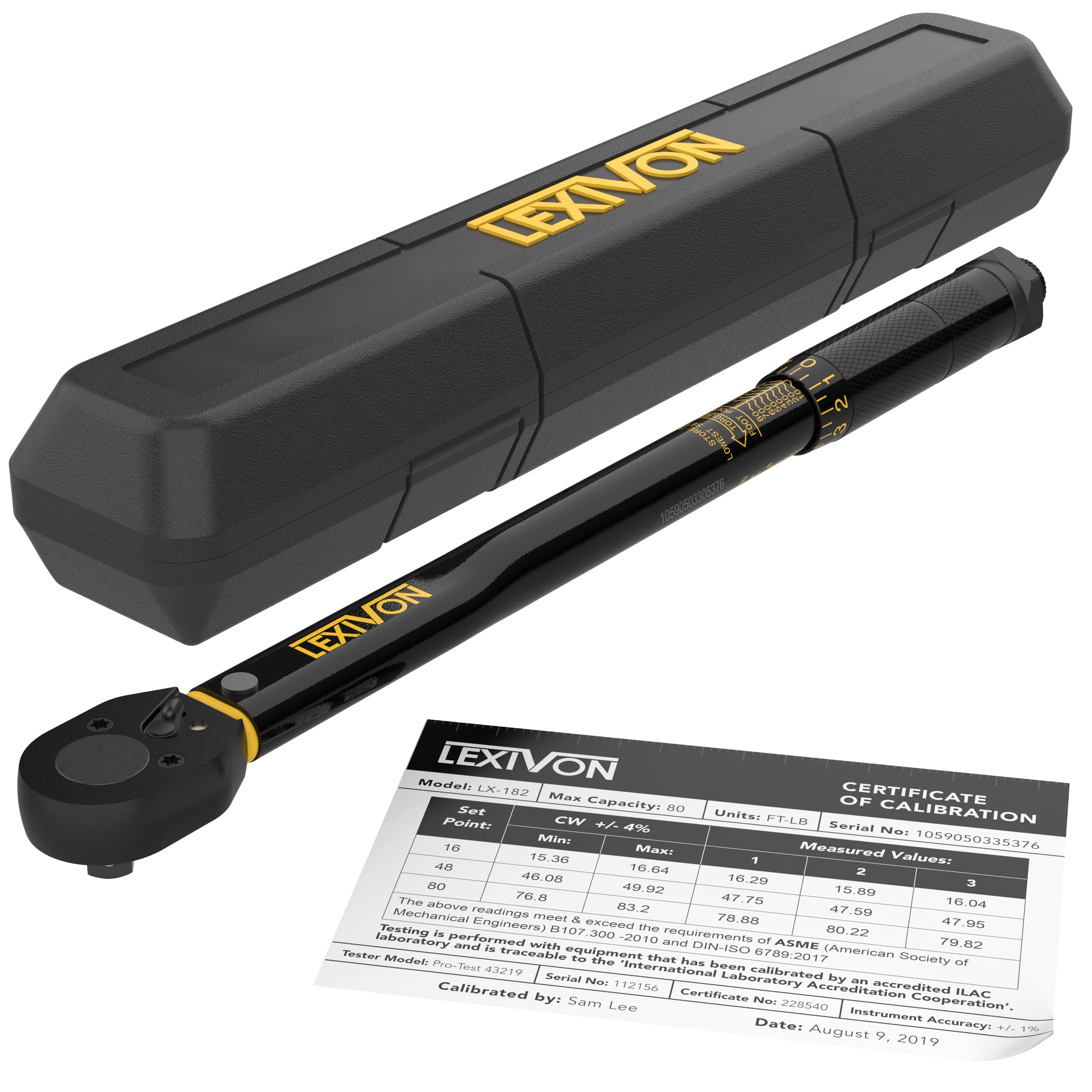LEXIVON Torque Wrench with Patented Handle Mechanism
