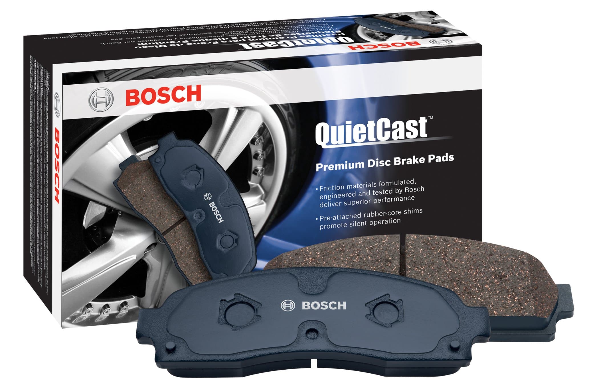 BOSCH BC1282 QuietCast Premium Ceramic Disc Brake Pad Set - Compatible with Select Lexus LS460, LS500, LS500h, LS600h; FRONT
