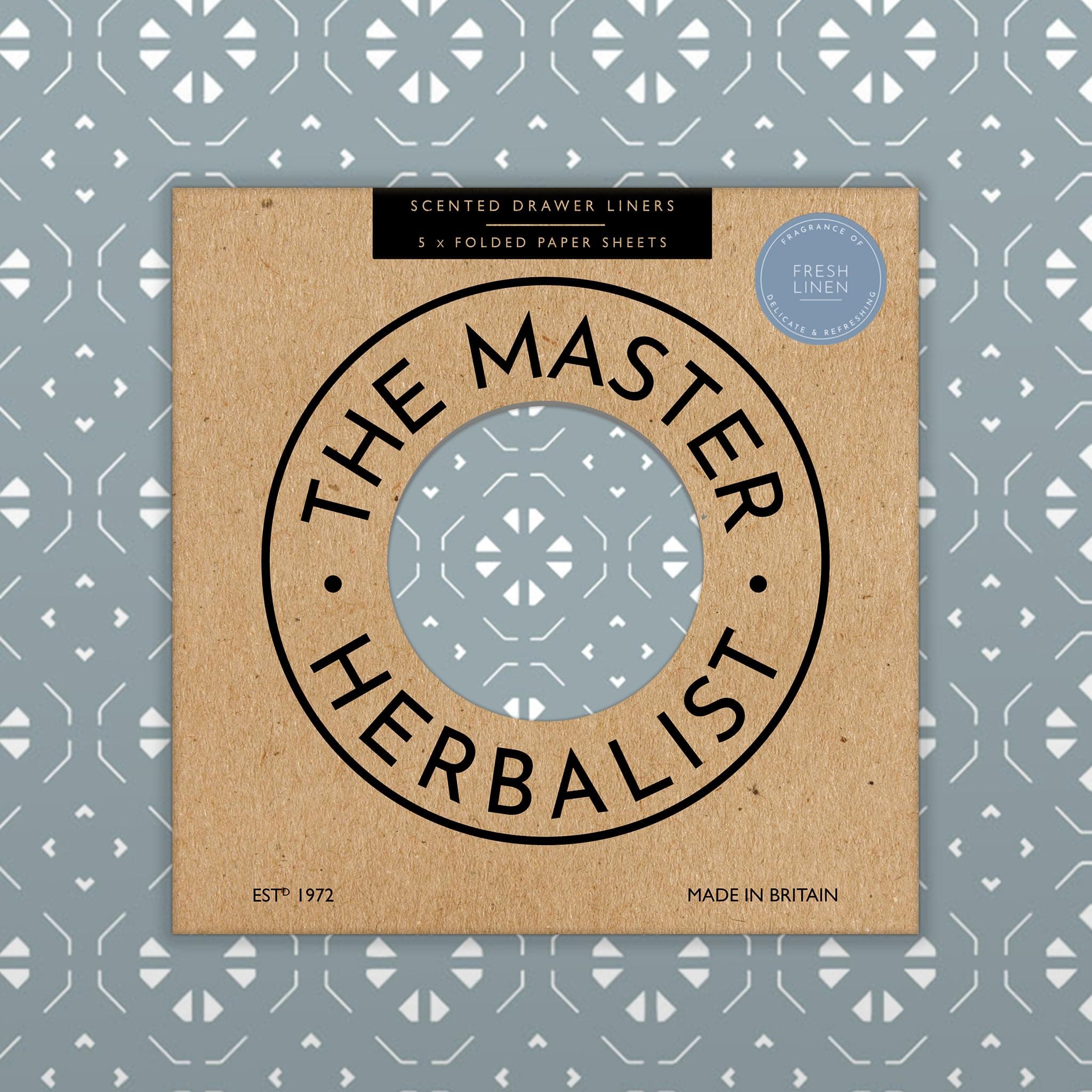 The Master Herbalist Fragrant Scented Drawer Liners (FOLDED) | Pack of 5 Sheets | Contains Essential Oils | Made in the UK (Dusk Blue | Fresh Linen)