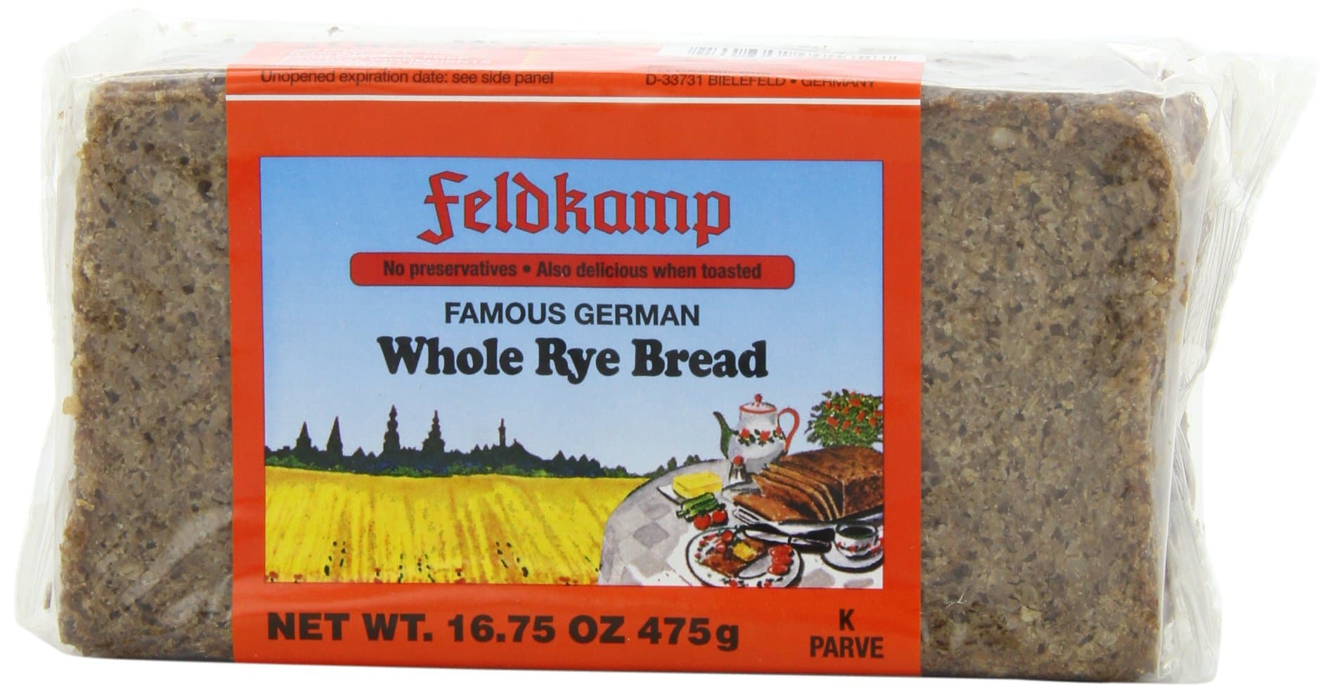 Famous German Whole Rye Bread, 16.75 Ounce (Pack of 12)