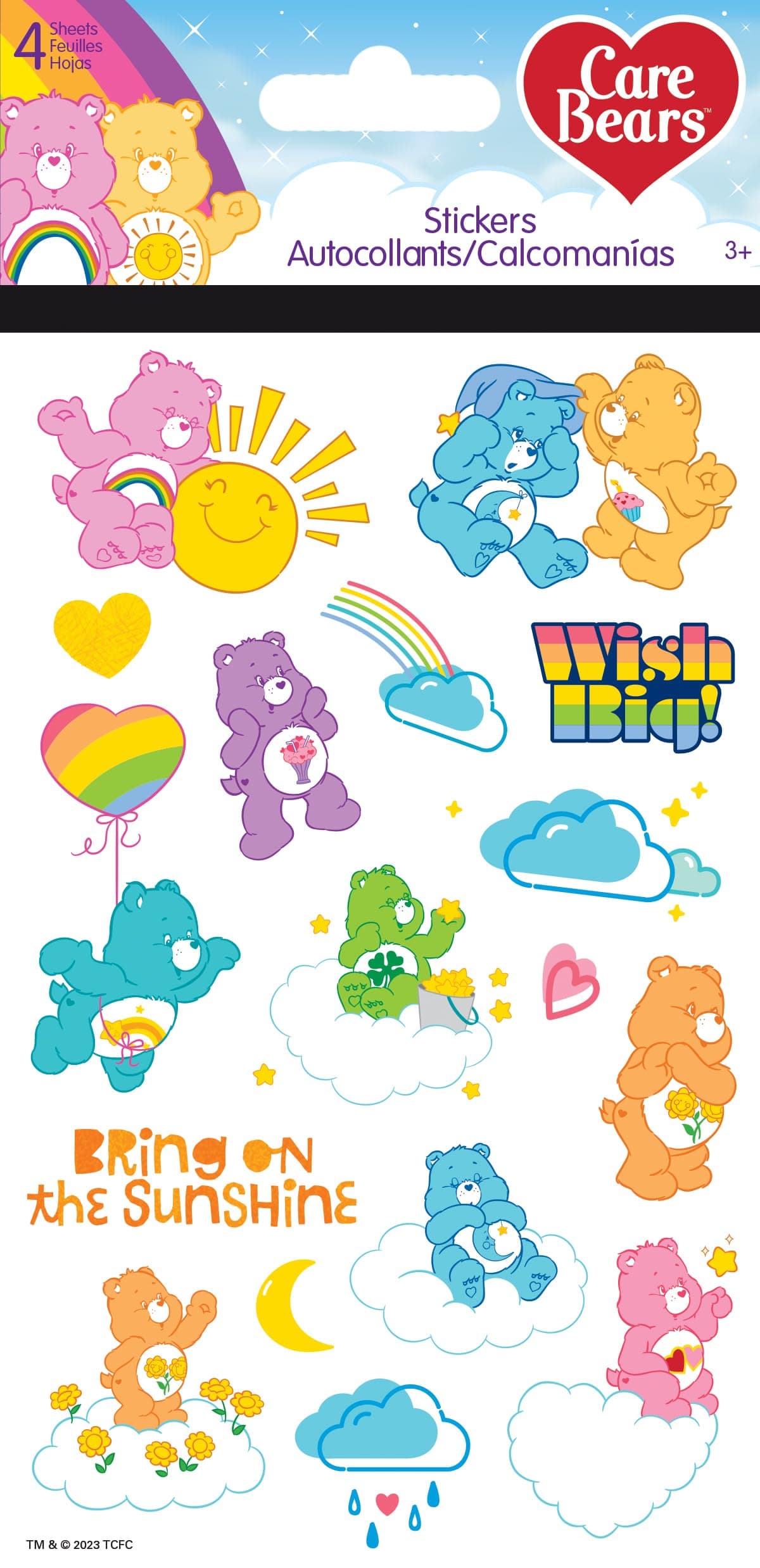 Care Bears - Standard 4 Sheet Stickers Standard Stickers - 4 Sheet