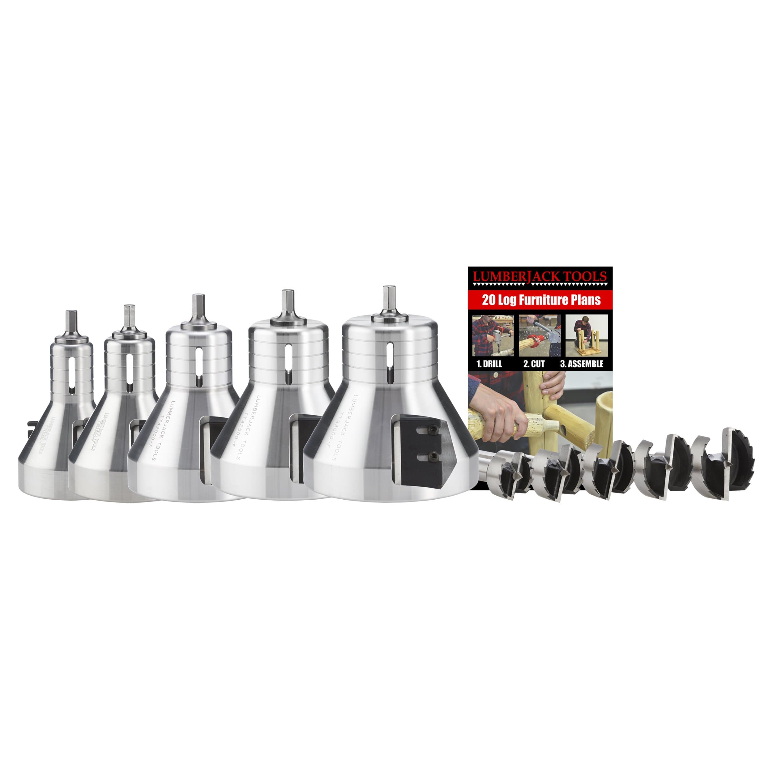 Lumberjack Tools 1", 1-1/2", 2-1/2" & 3" Industrial Professional Kit, Premium Set (ISK5N)