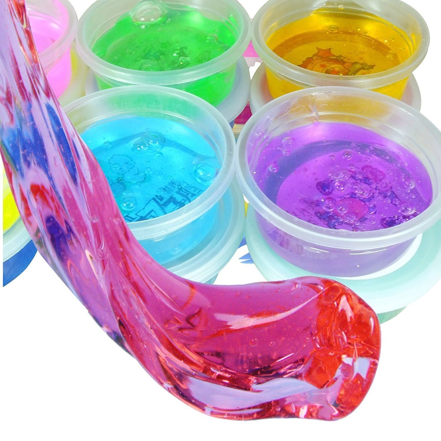 Parteet Crystal Clay Soft Slime Transparent Magic Mud Pack of 6 Assorted Colours