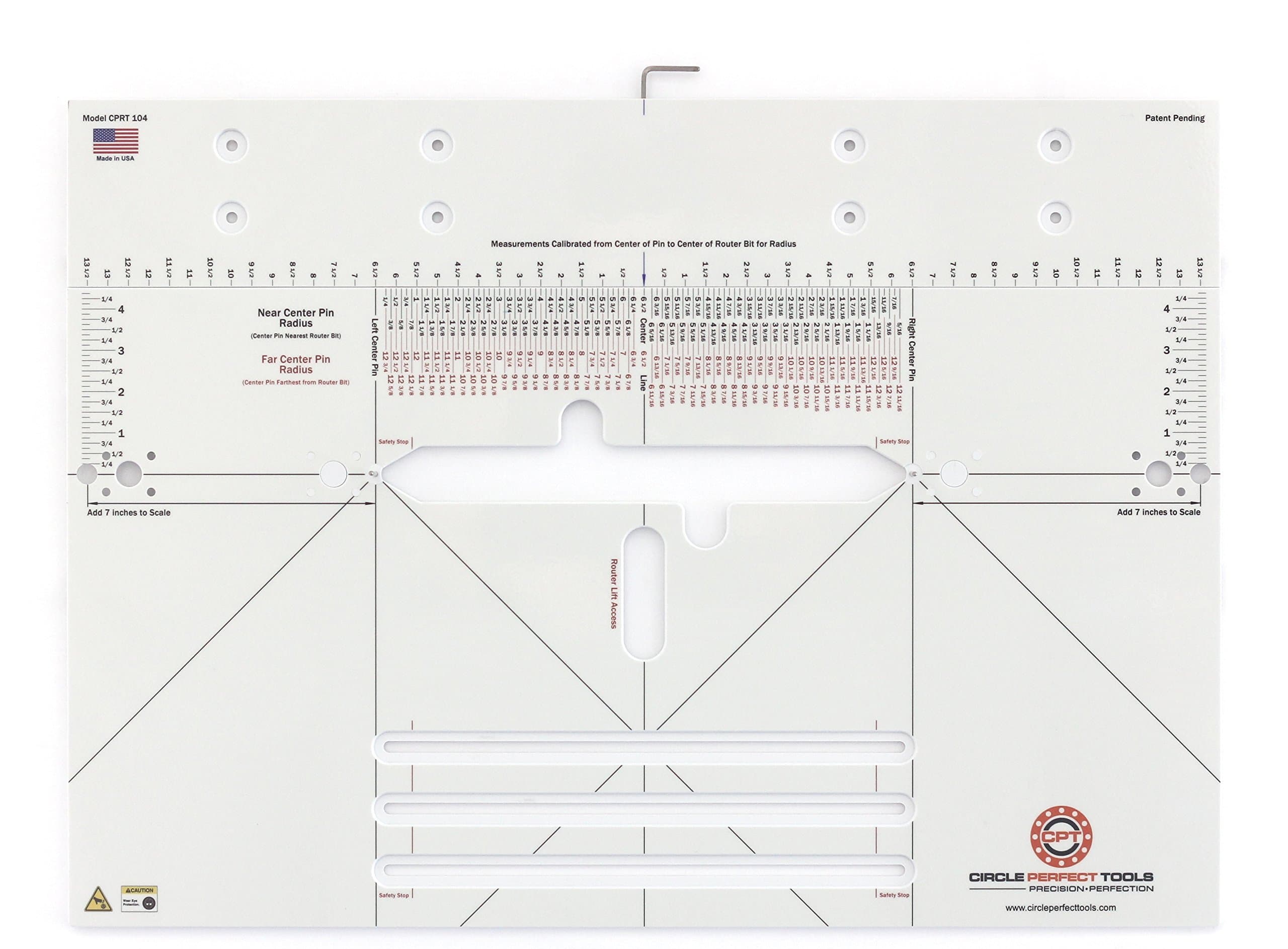 CPRT-104F Circle Guide for Router Table (Fractions)