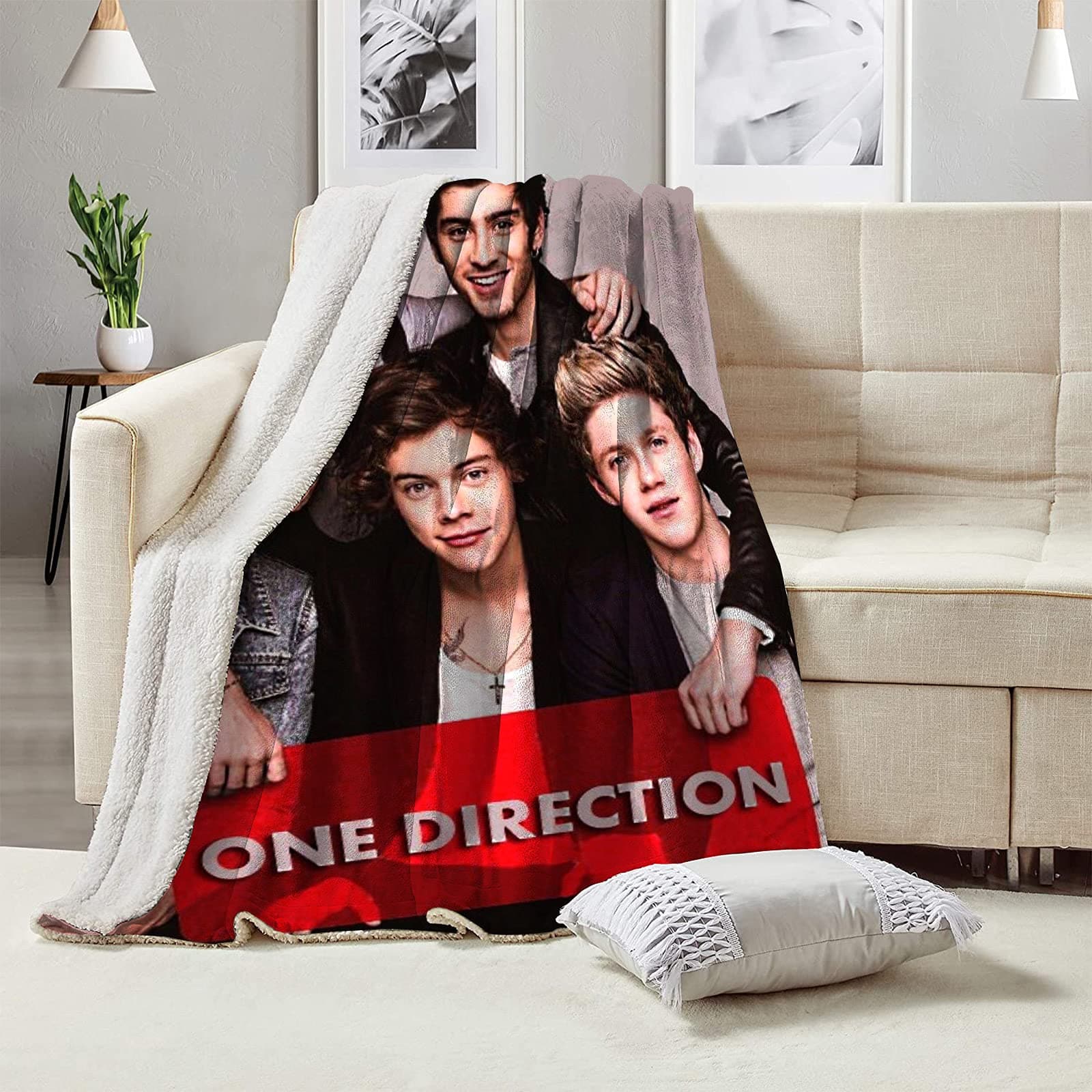 Ultra Soft 1D Flannel Blanket Smooth Air Conditioned Throw Bed Blanket for Camp Sofa Chair Couch 50''X40''