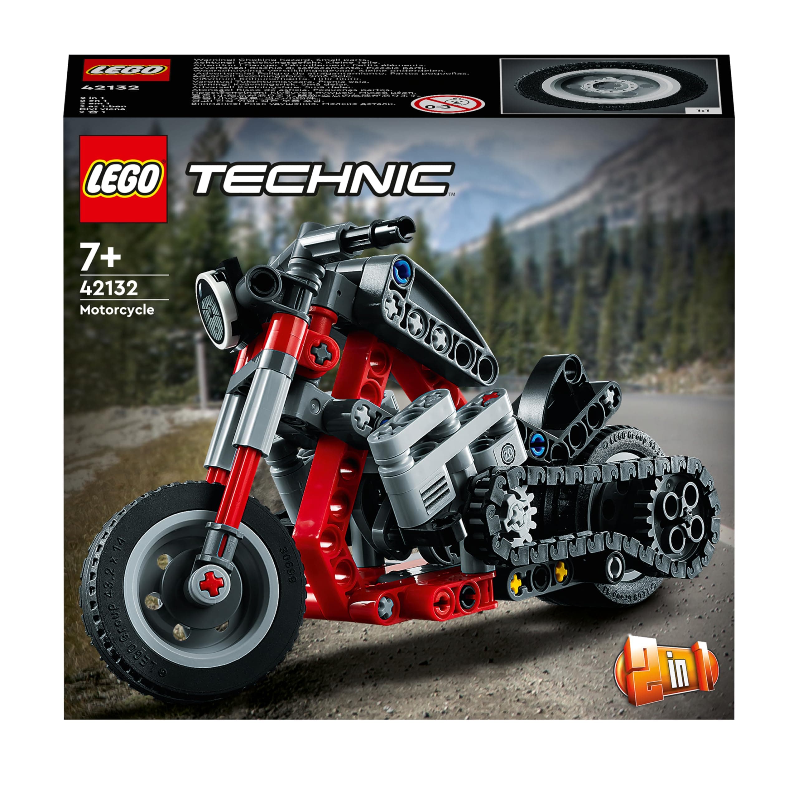 LEGO Technic Motorcycle 42132 Model Building Kit (163 Pieces), Multi Color