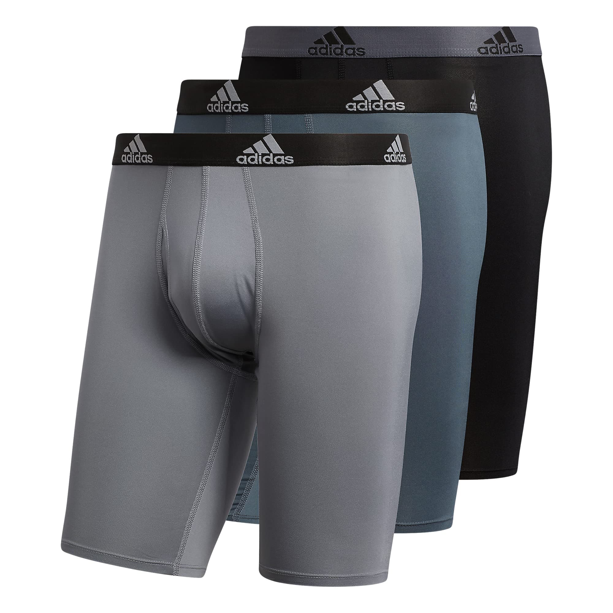 adidasMen's Performance 3-Pack Long Boxer Brief, Underwear Boxer Briefs - 3-Pack Long Men's Underwear Pack