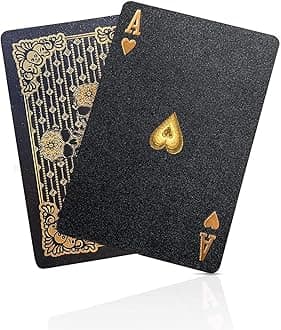 BIERDORF Waterproof Playing Cards Plastic Playing Cards Deck of Cards Gift Poker (Gold Skull)