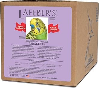 LAFEBER'S Premium Daily Diet Pellets Pet Bird Food, Made with Non-GMO and Human-Grade Ingredients, for Parakeets (Budgies), 25 lb
