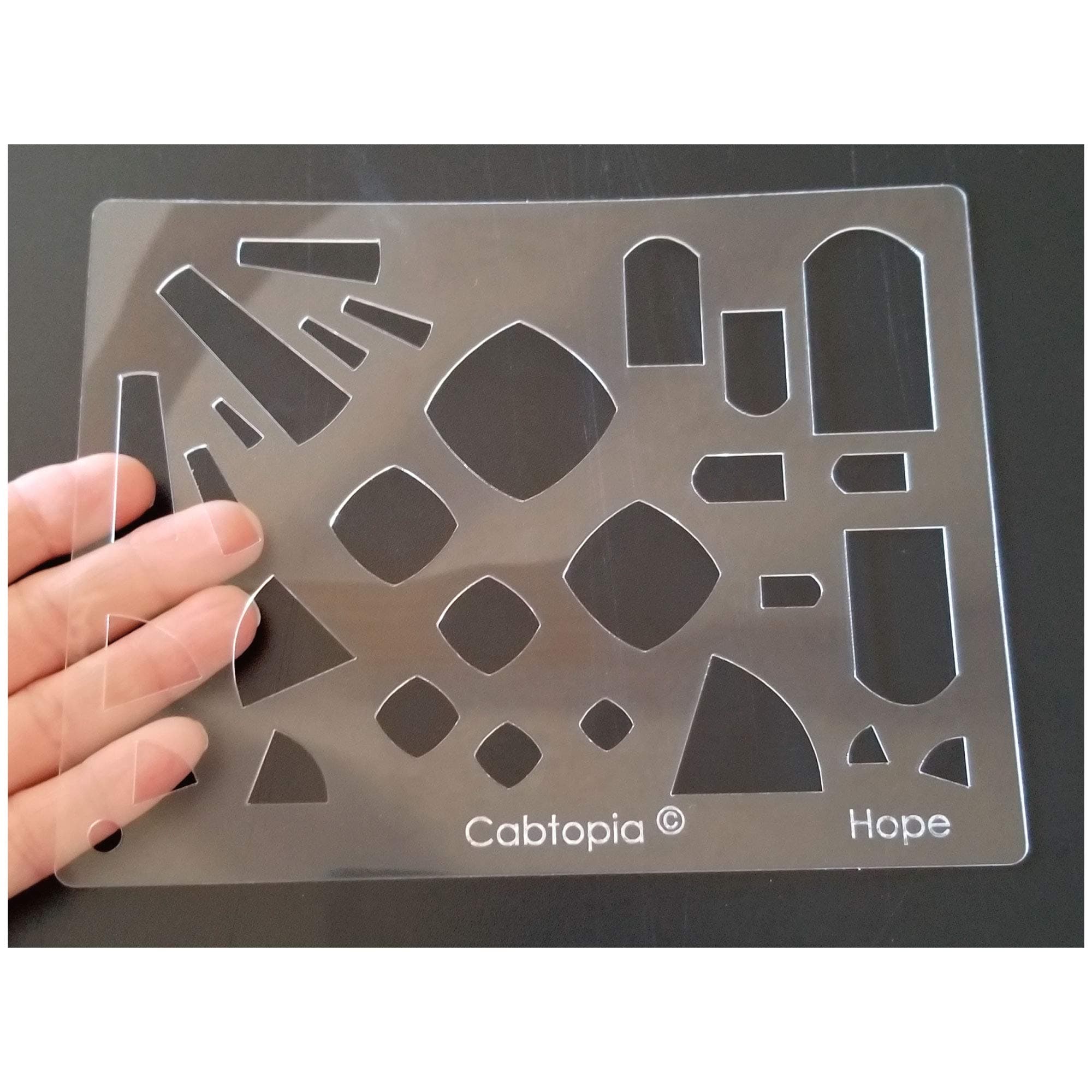 Cabtopia - Lapidary Jewelry Design Template Stencil"Hope"