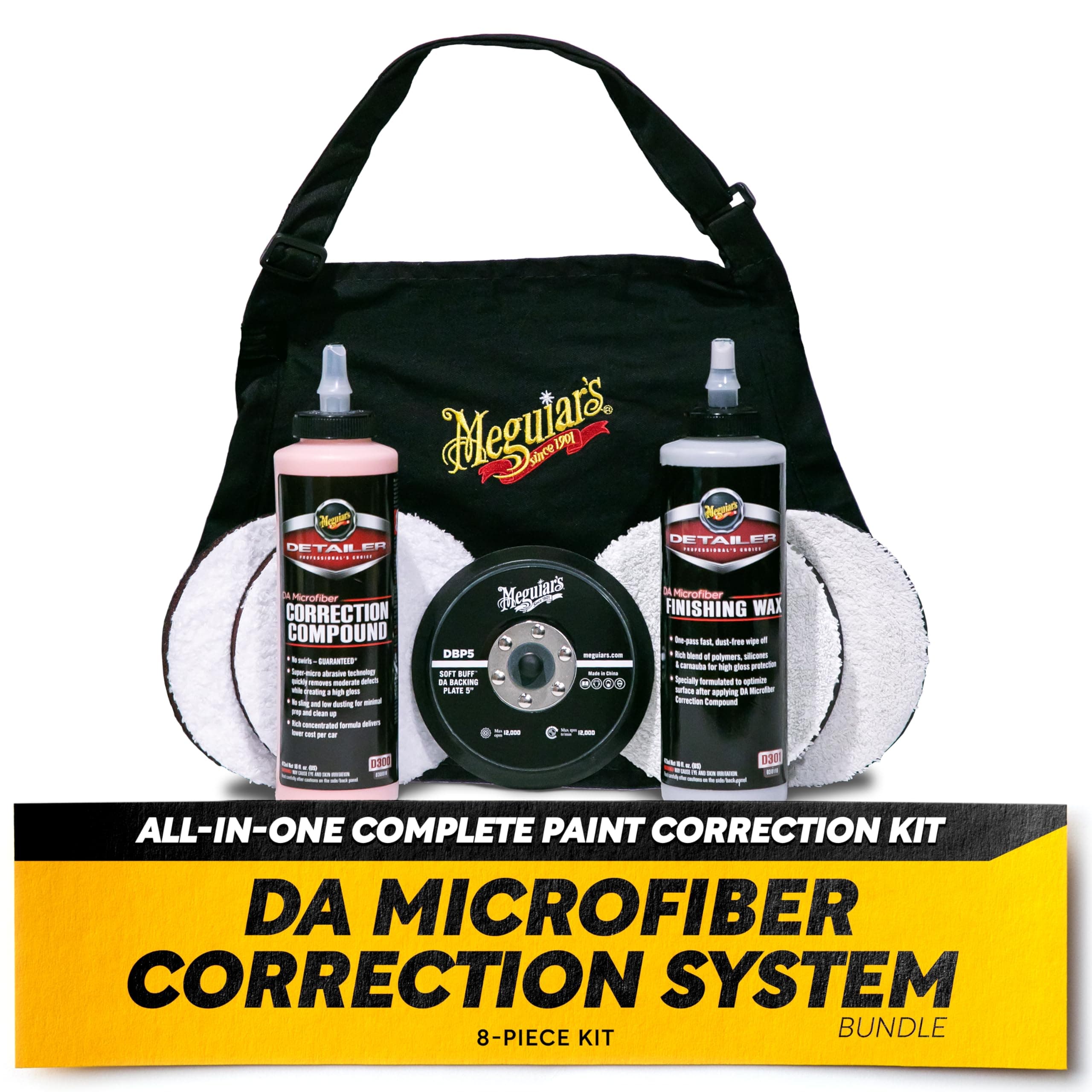 DA Microfiber Correction System 5" Starter Kit - Professional Detailing Made Easy with Advanced Microfiber Technology to Remove Scratches and Swirls, Get Your Car Holiday-Ready