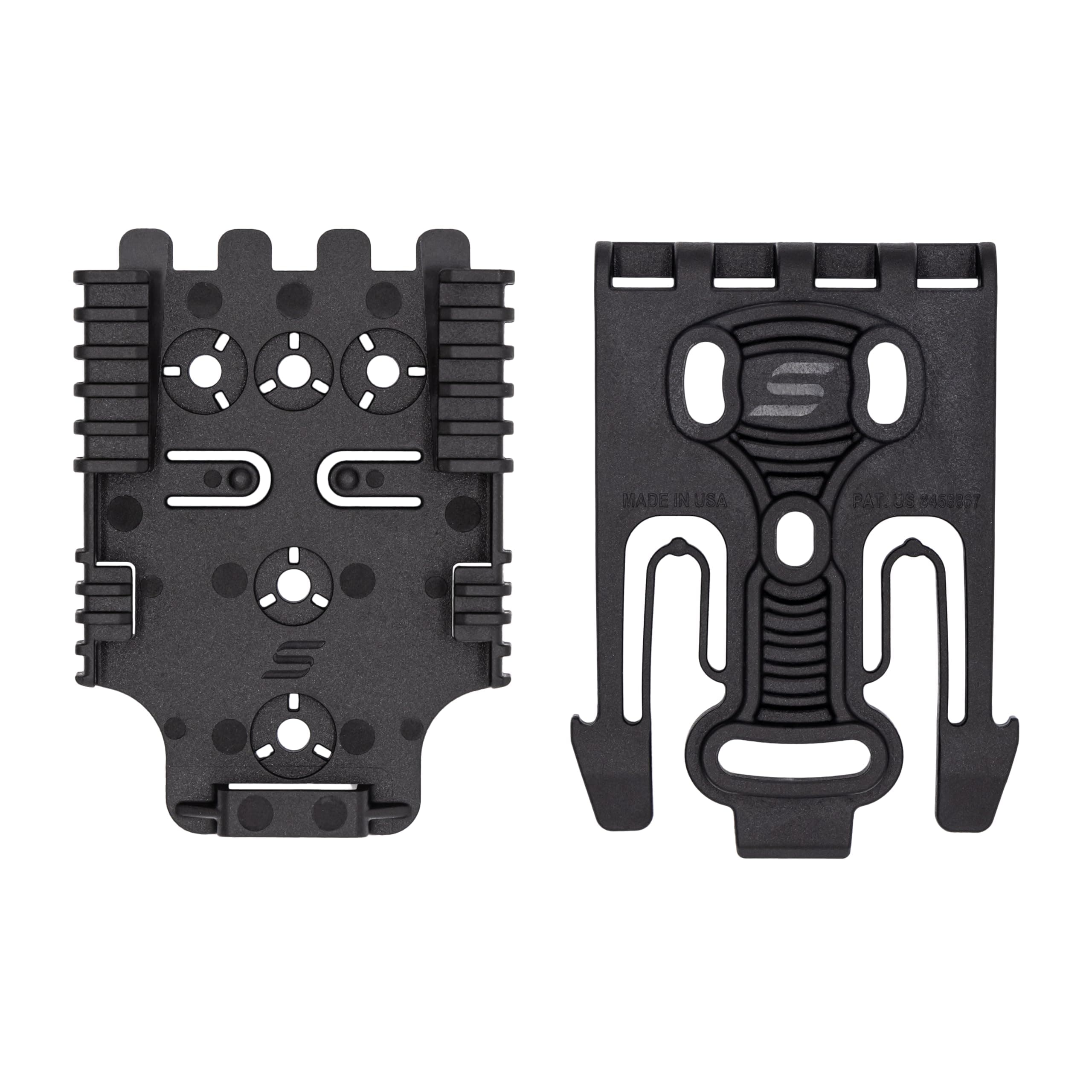 QLS 1-2 Quick Locking System Kit, Platform Attachment for Duty Holsters and Accessories with Locking Fork and Receiver Plate - Level 1 Retention, Black