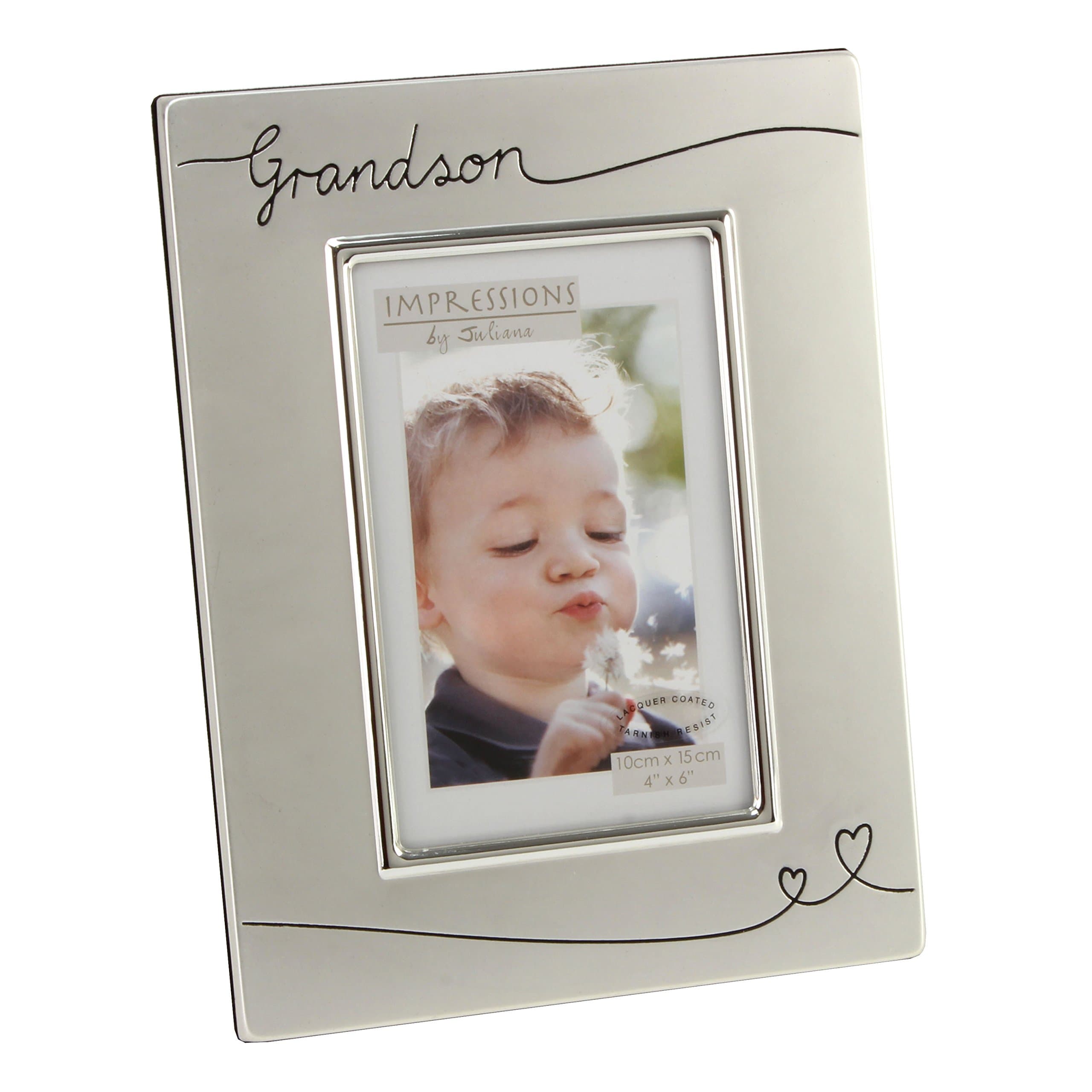 Silverplated Grandson Photo Frame 4 x 6
