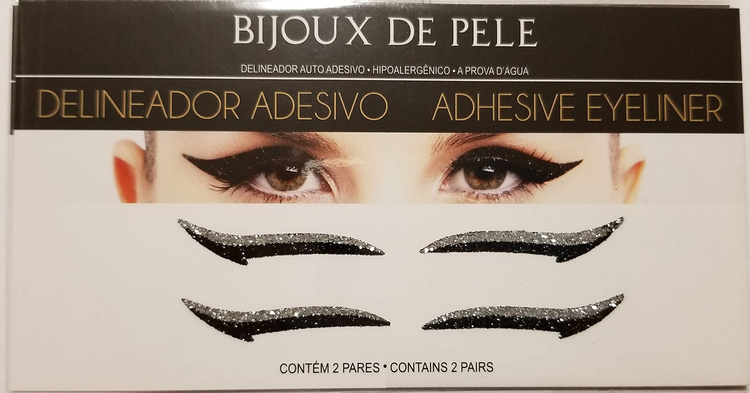 MAKEUP EYELINER STICKER (Black Sliver Glitter)