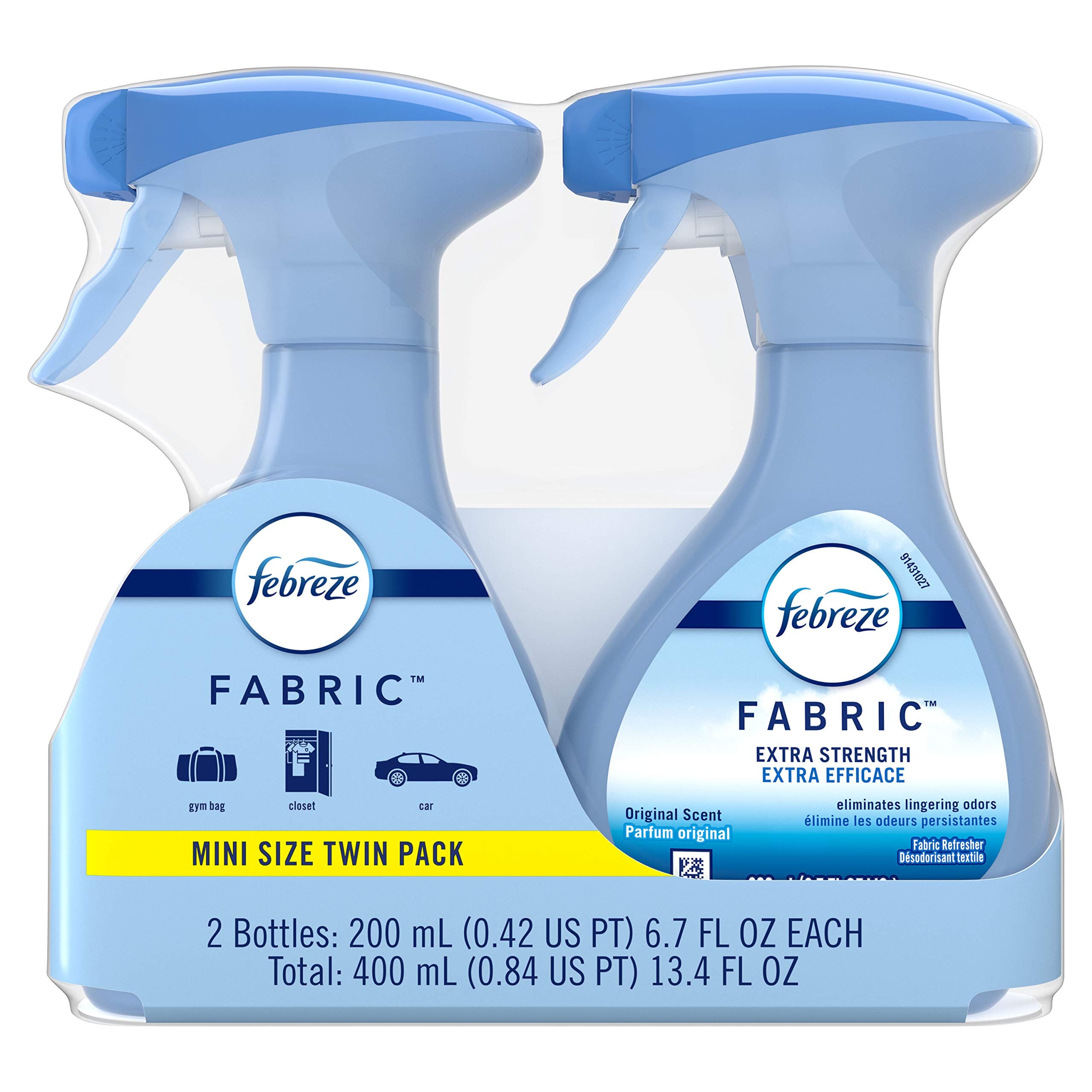Febreze Fabric Refresher, Odor Fighter, Extra Strength, Original Scent, 2 Count, 6.7 Fl Oz Each (Pack of 2)