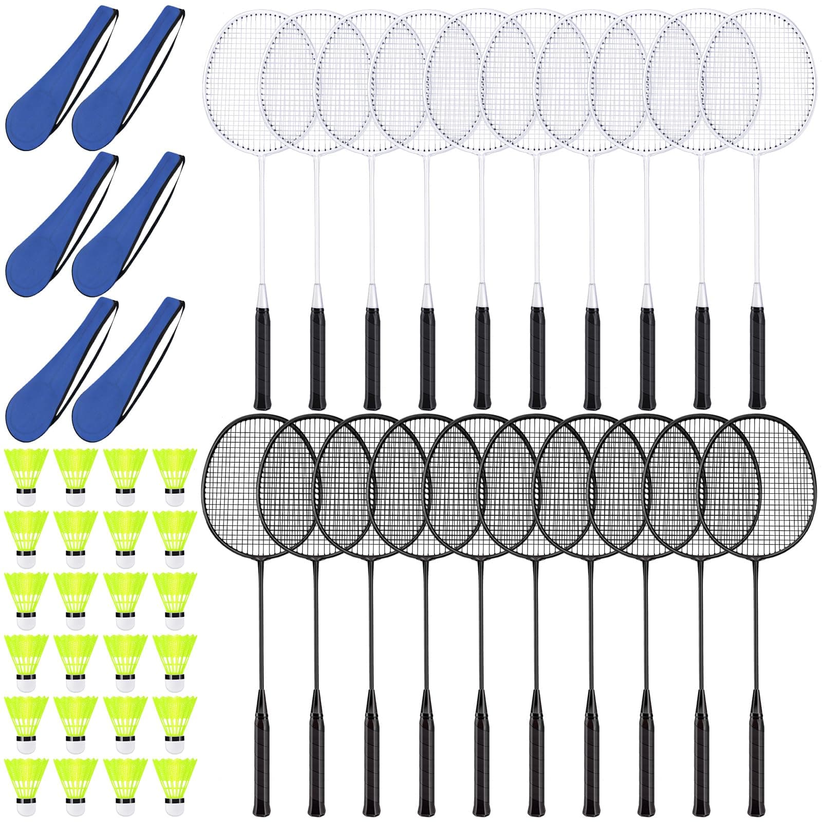 20/40 Pack Badminton Rackets Set with Shuttlecocks and Carrying Bags, Sturdy Lightweight Badminton Rackets Racquet for Adults Beginners Indoor Outdoor