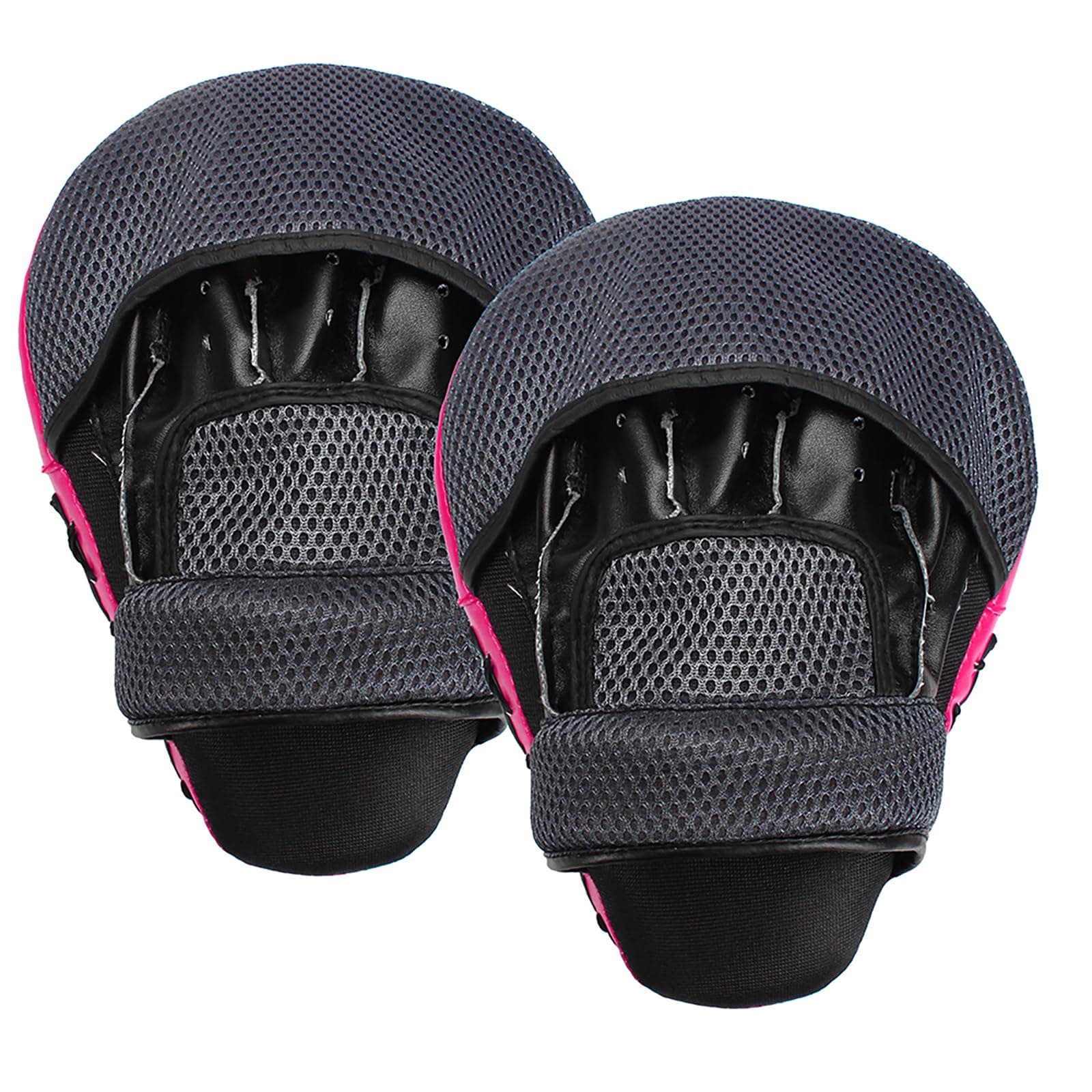 Boxing Pads & Focus Pads, Durable & Adjustable Focus Mitts, Premium Punch Mitts with Gift Box, Ideal for Training, Martial Arts, Kickboxing - Rose Red