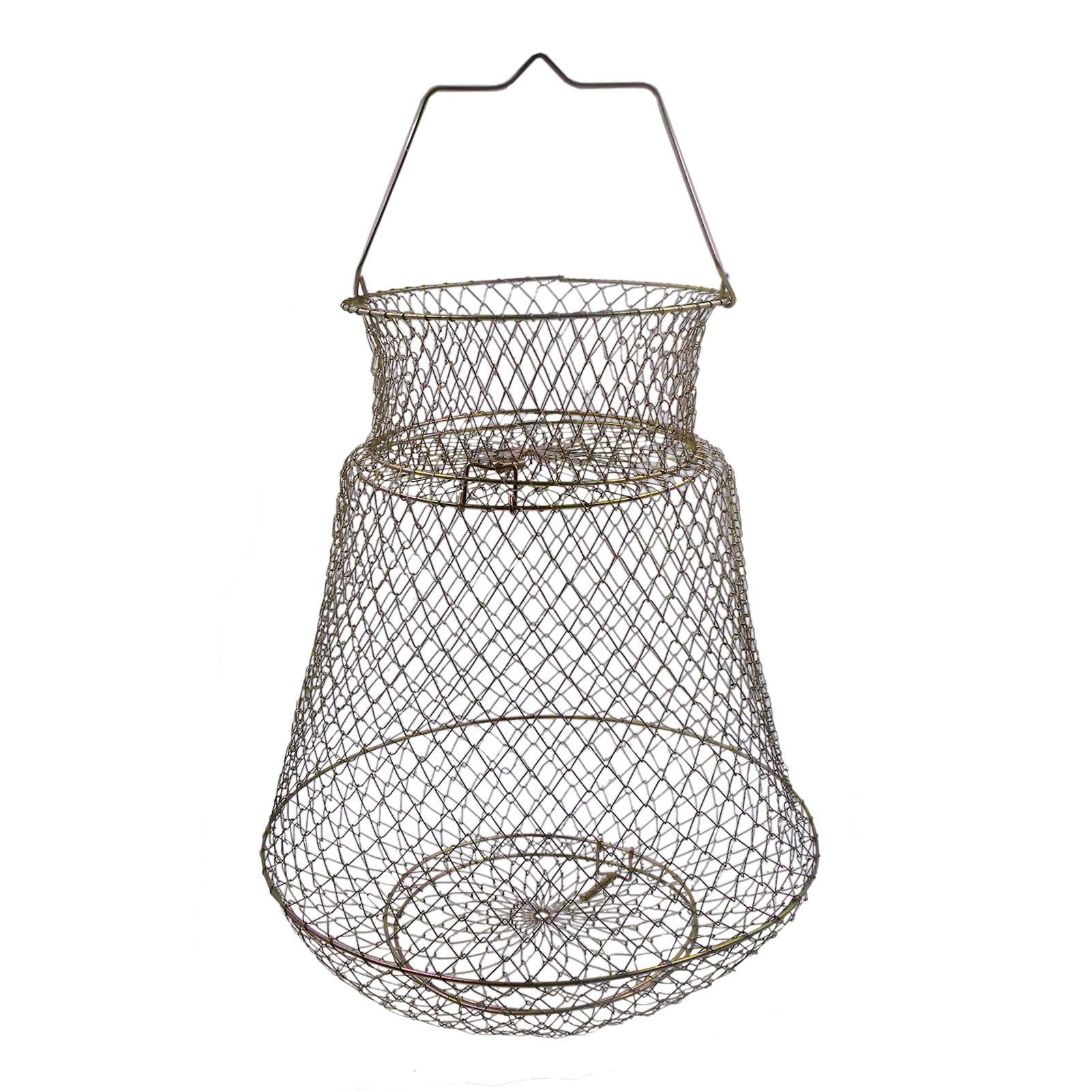 Metal Rustproof Collapsible Fish Basket - Robust and Easy to Use Net Cage for Live Fish