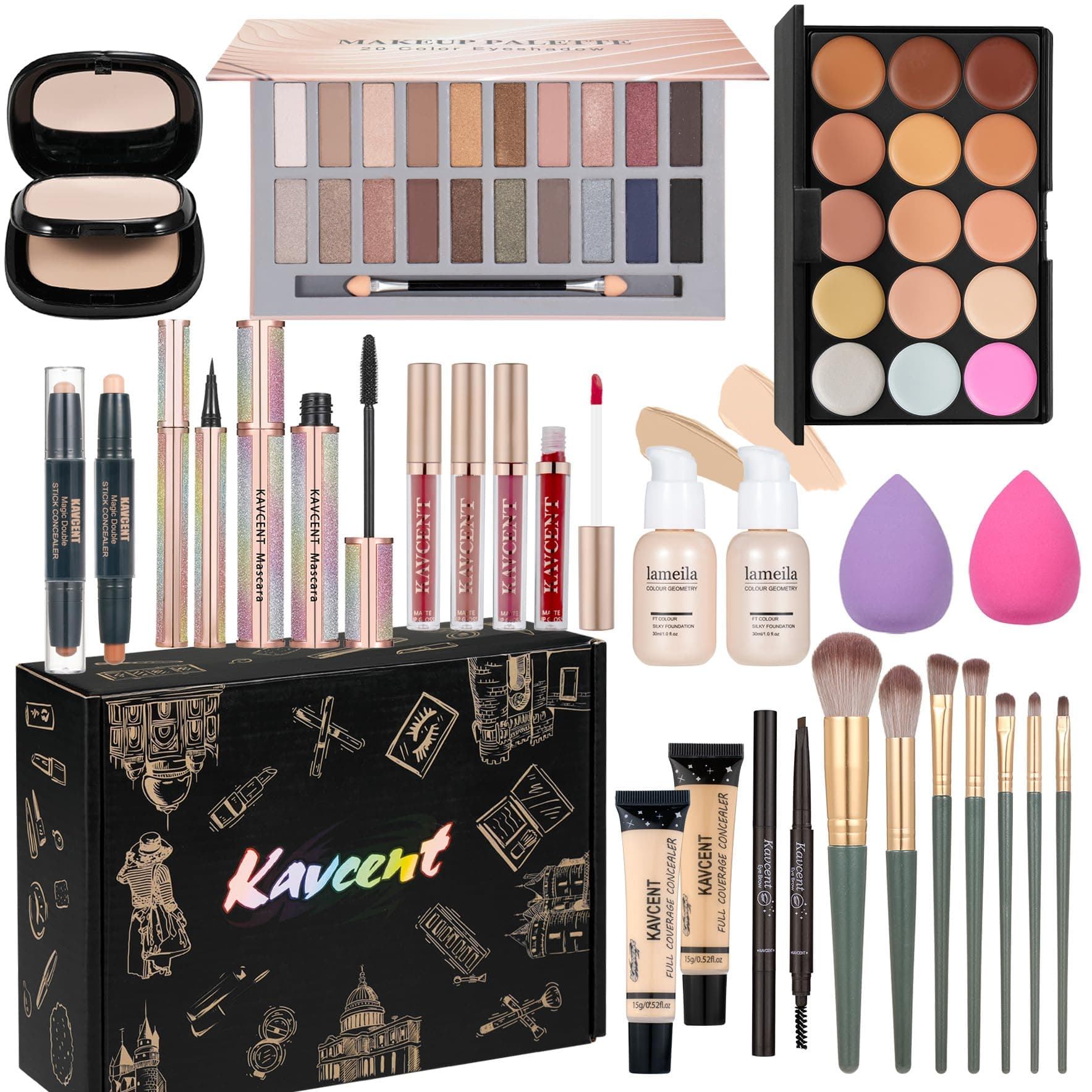 Makeup Set Makeup Kit for Women Full Kit Makeup Sets for Teens Women Gift Eyeshadow Palette Lipgloss Foundation concealer Makeup Kit for Teens Teenager