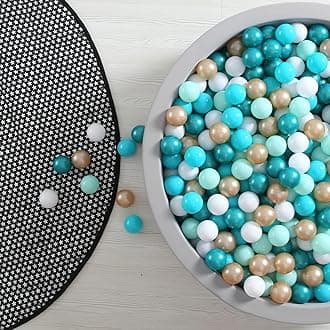 - Ball Pit Balls for Toddler, Baby Plastic Playballs Kids Soft Pastel Pelotas Non-Toxic BPA-Free 2green+White+Gold,100 Balls