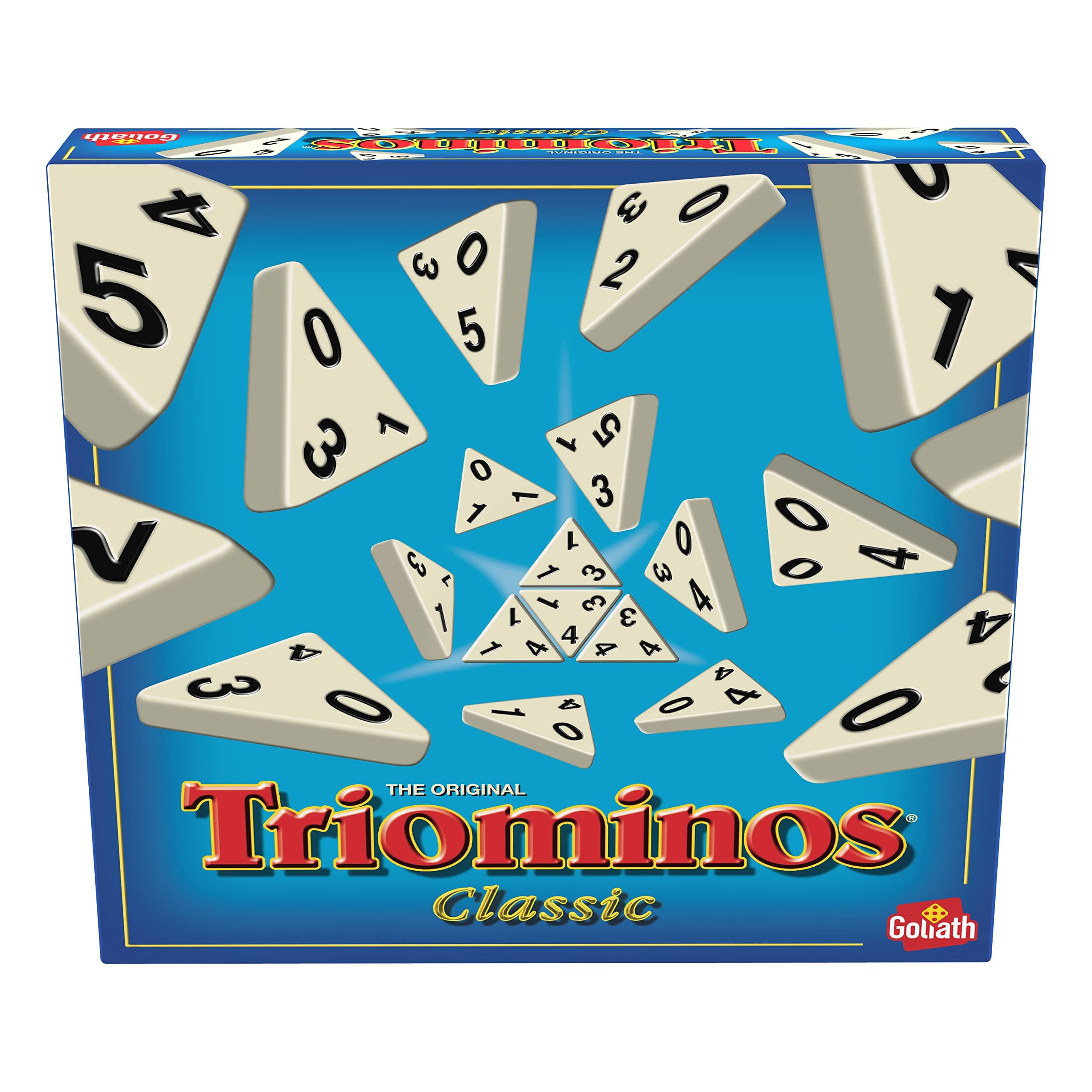 Triominos Classic: The Original Triangular Domino Game | Three-Sided Domino Fun for all the Family | For 2-4 Players | Ages 6+, Blue