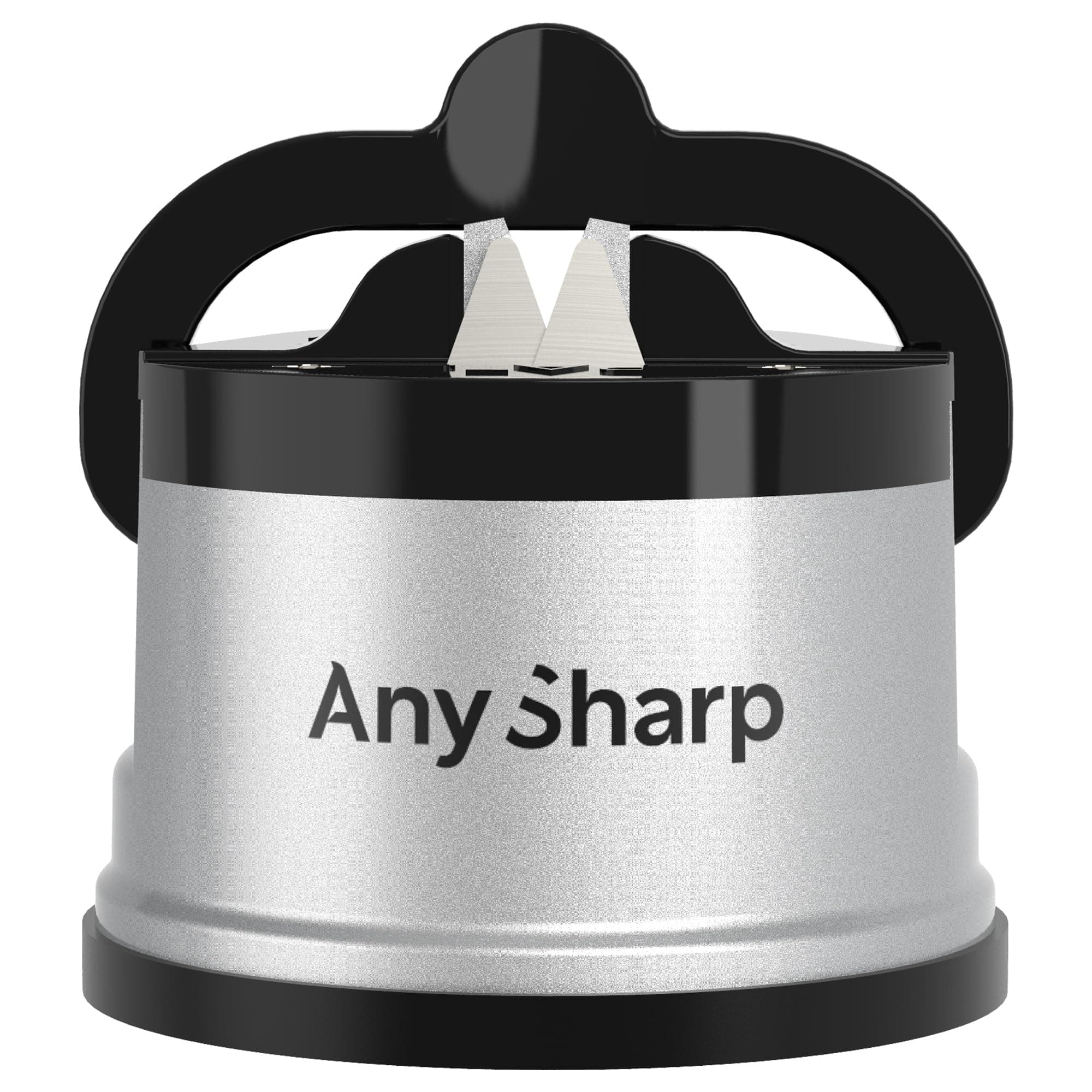 Knife Sharpener, Hands-Free Safety, PowerGrip Suction, Safely Sharpens All Kitchen Knives, Ideal for Hardened Steel & Serrated, World's Best, Compact, One Size, Silver