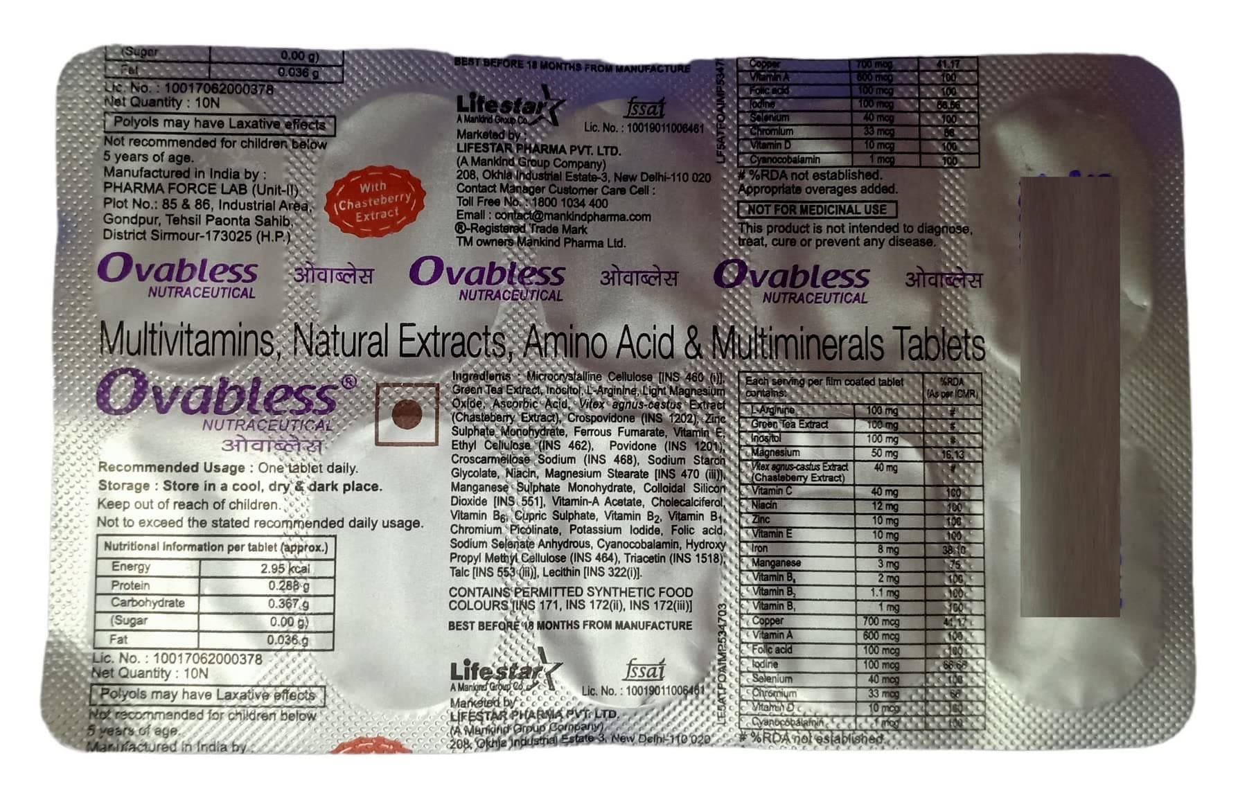 OVABLESS - Strip of 10 Tablets