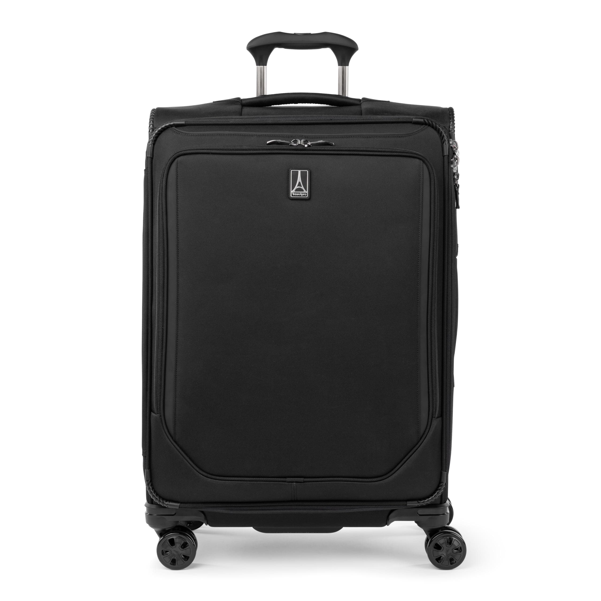 Travelpro Crew Classic Soft-Sided Expandable Cargo with Spinner Wheels, Black, Checked-Medium, Crew Classic Soft Side Extended Luggage Spinner Wheels, 407246501