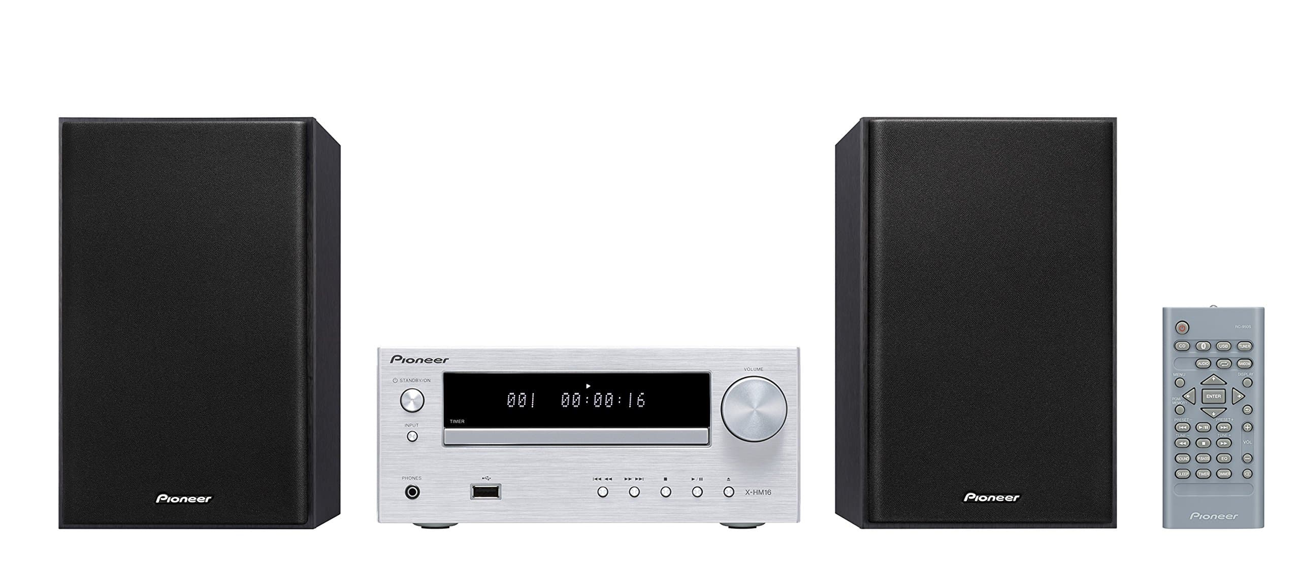 Pioneer X-HM16-S Hi-Fi Micro-System with CD Player, USB, Aux Input, FM Tuner and RDS - Silver