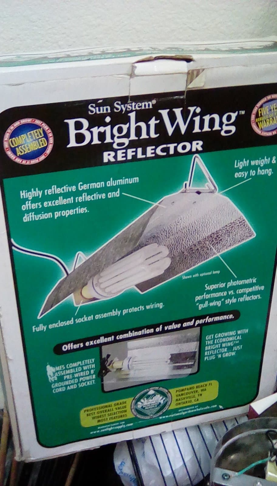 Bright Wing Fluorescent Grow Lamp Fixture