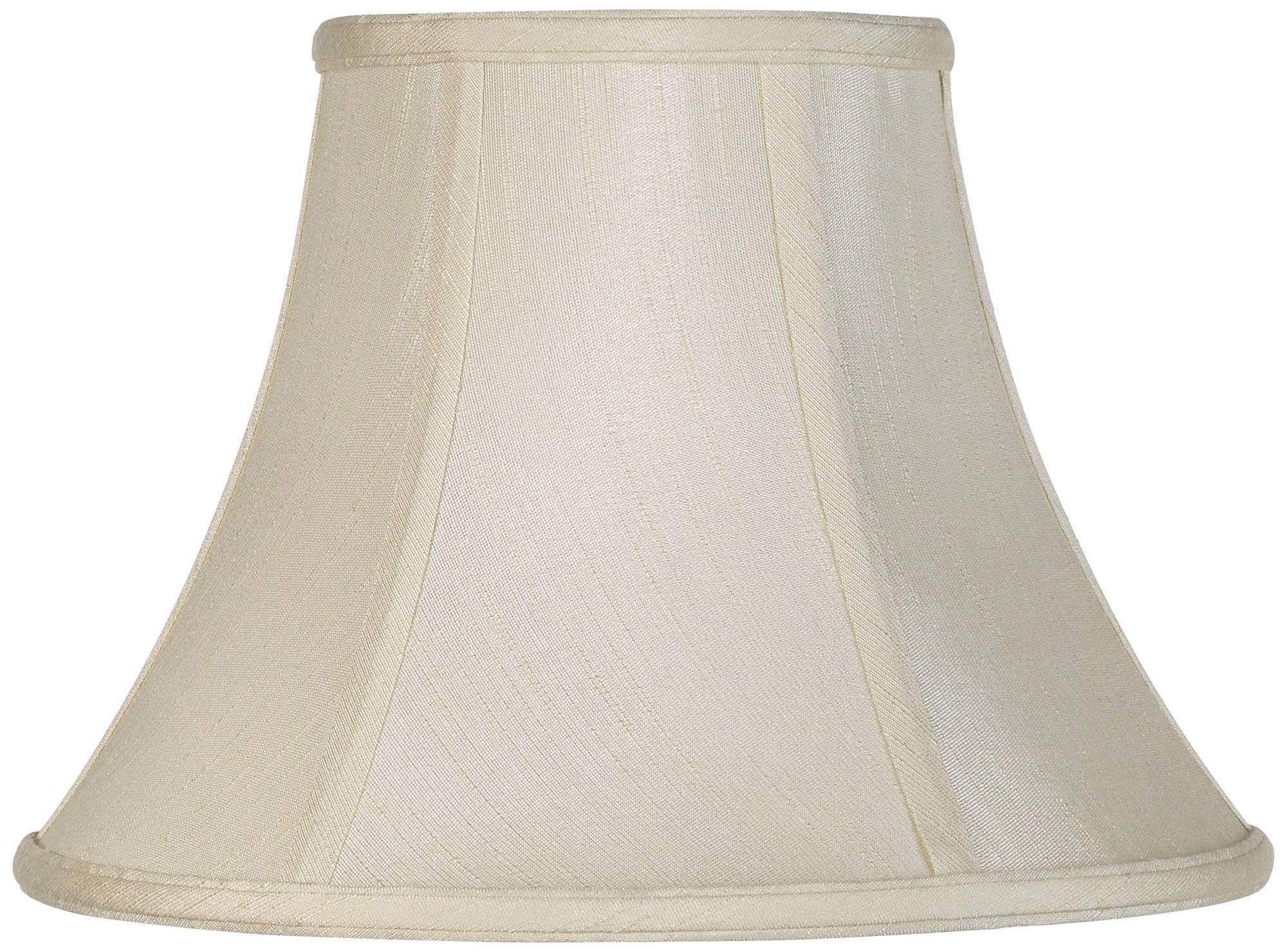 Creme Medium Bell Lamp Shade 6" Top x 12" Bottom x 9" Slant x 8.5" High (Spider) Replacement with Harp and Finial - Springcrest