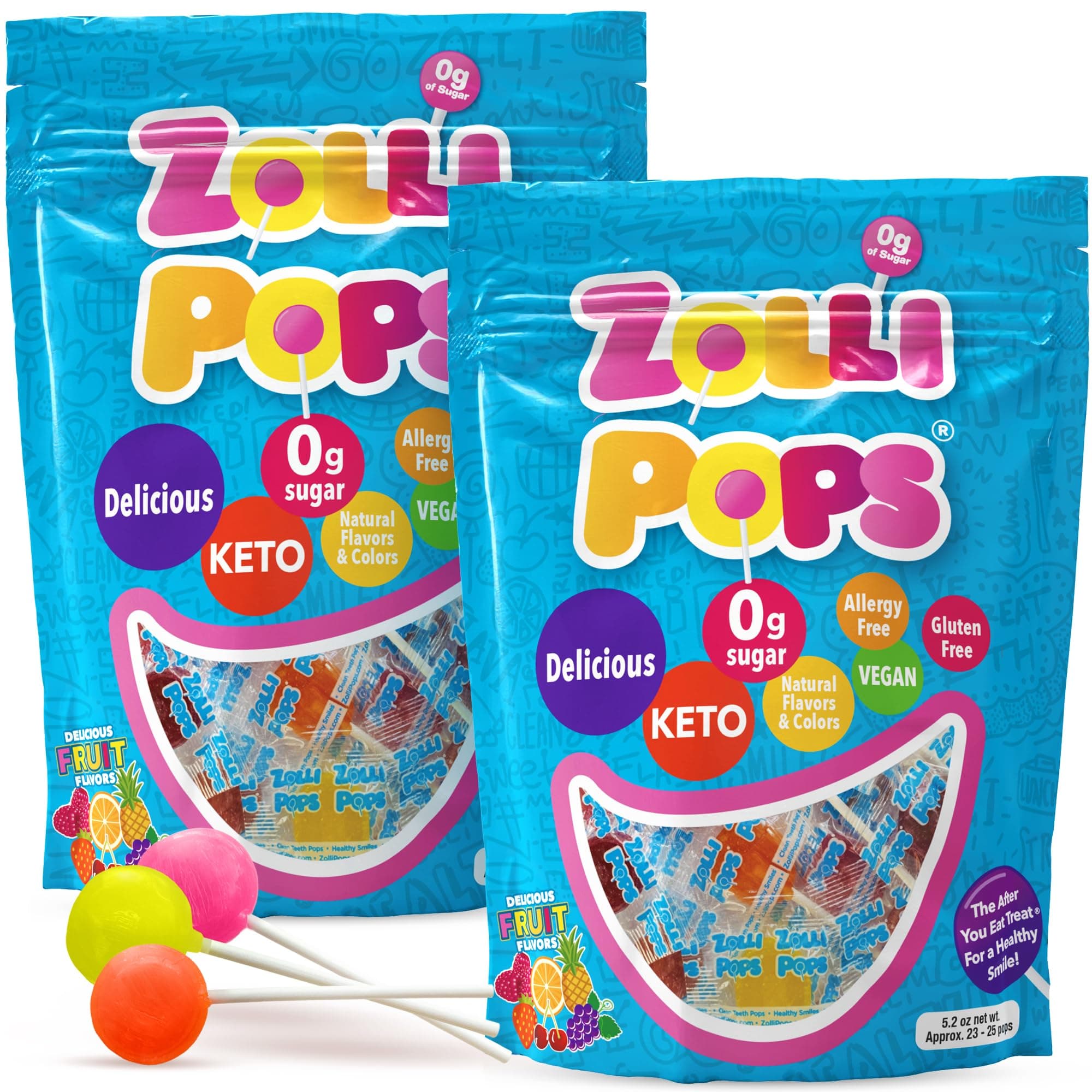 Clean Teeth Lollipops, Natural Fruit, 10.4 Oz