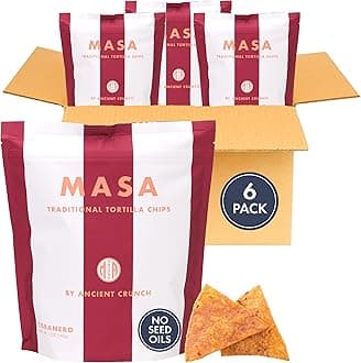 MASA Chips Cobanero Chili Flavored Corn Tortilla Chips Cooked in Beef Tallow – Seed Oil Free Snack, 6pk×5 oz each– Handmade with Only Naturally Grown Corn, Chili, & Sea Salt, Gluten Free
