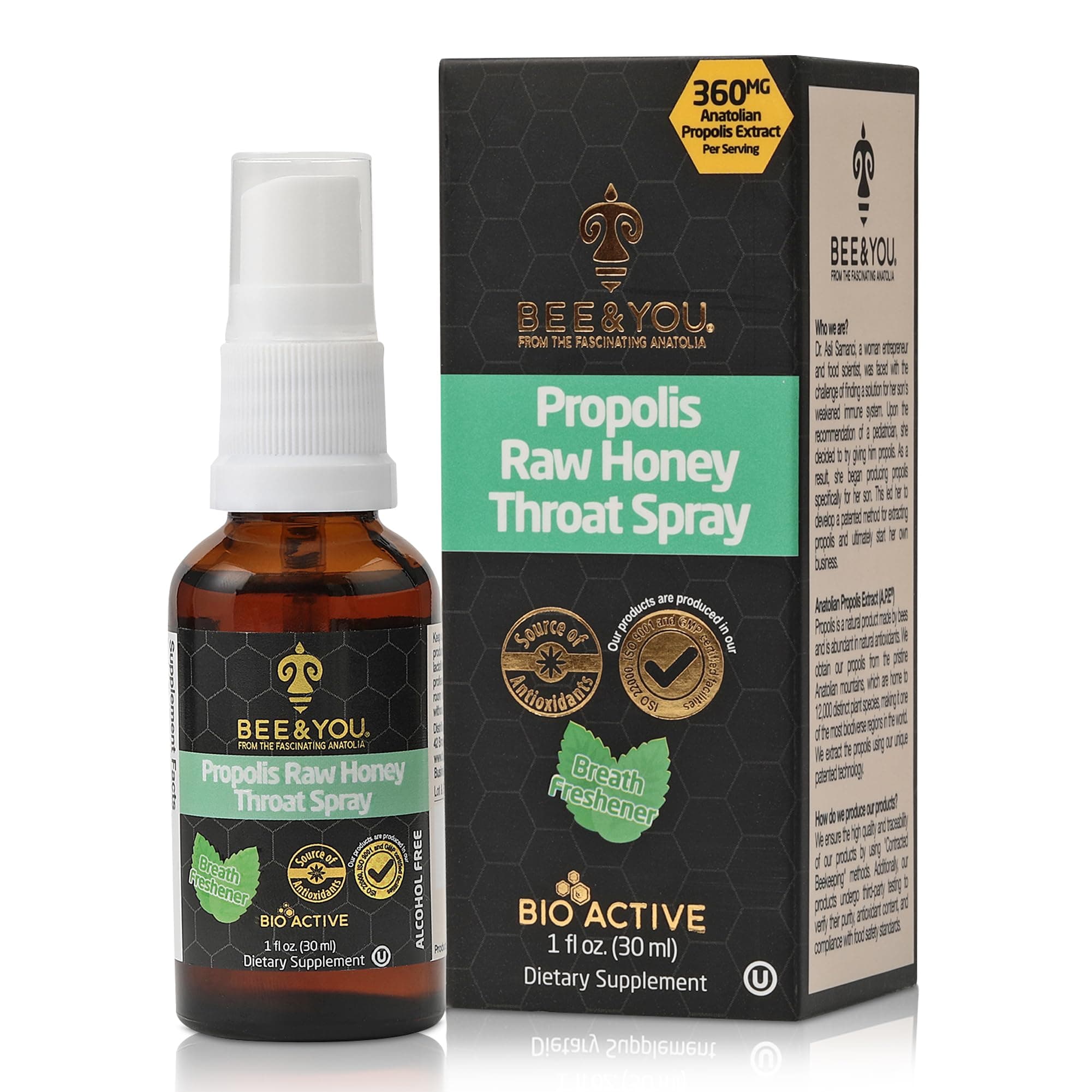 BEE and You, 100% Pure Propolis Extract, Immune Support, Sore Throat Relief, ...