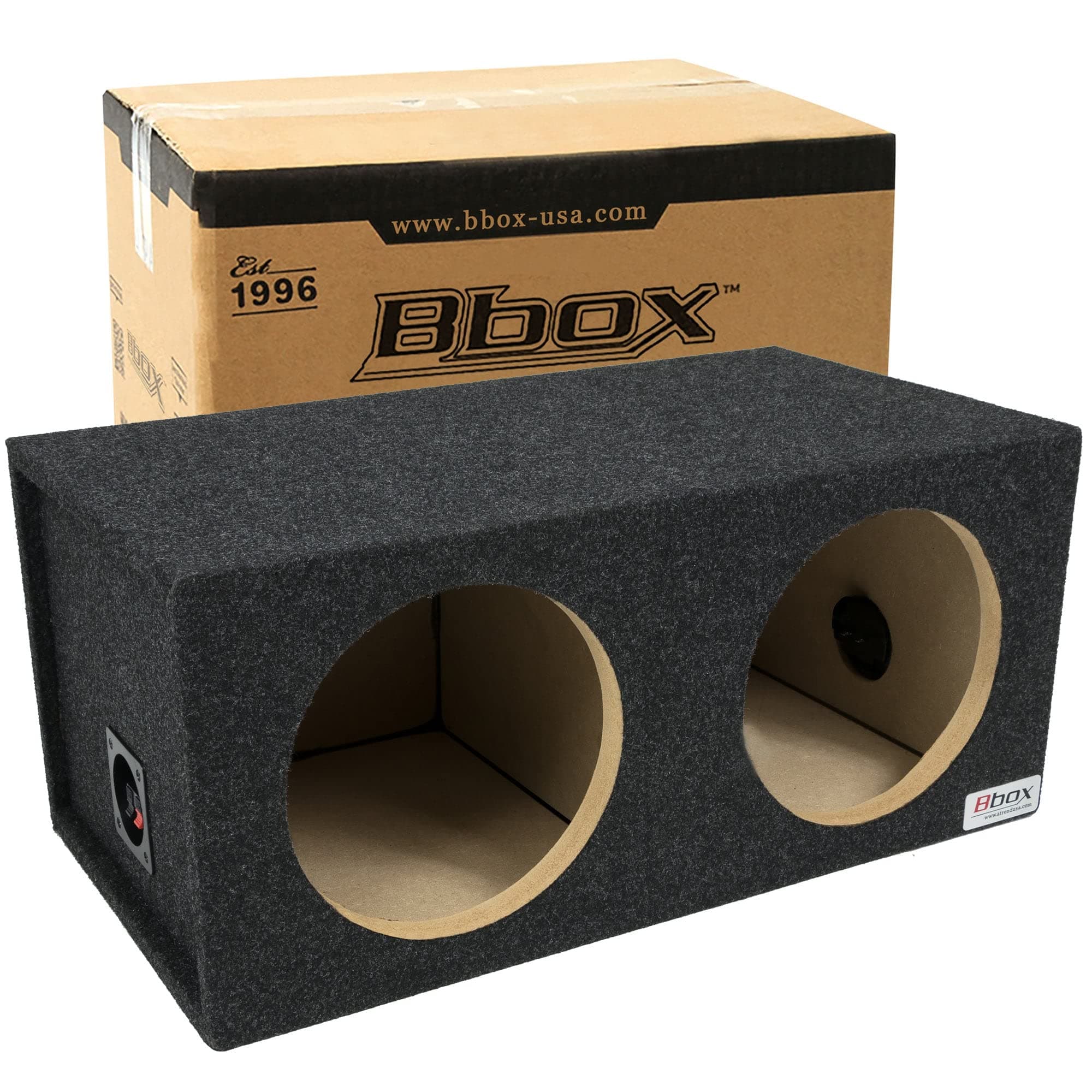 BBox E10D Dual 10" Sealed Carpeted Subwoofer Enclosure, Black
