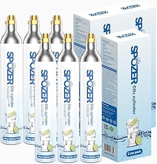 60L CO2 Cylinder For Sodastream, Exchange Carbonator Compatible With Soda Maker Appliances, Adaptation: FIZZ, ONE TOUCH, JET waiting for thread cylinders, 6 Cylinders