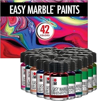 - Easy Marble Paint Set – 42 Colors Including Metallic and Shimmer – Solvent-Based Hydro Dipping Paint for Paper, Glass, Plastic, Wood, and More – 15ml (0.5 fl. oz) Bottles