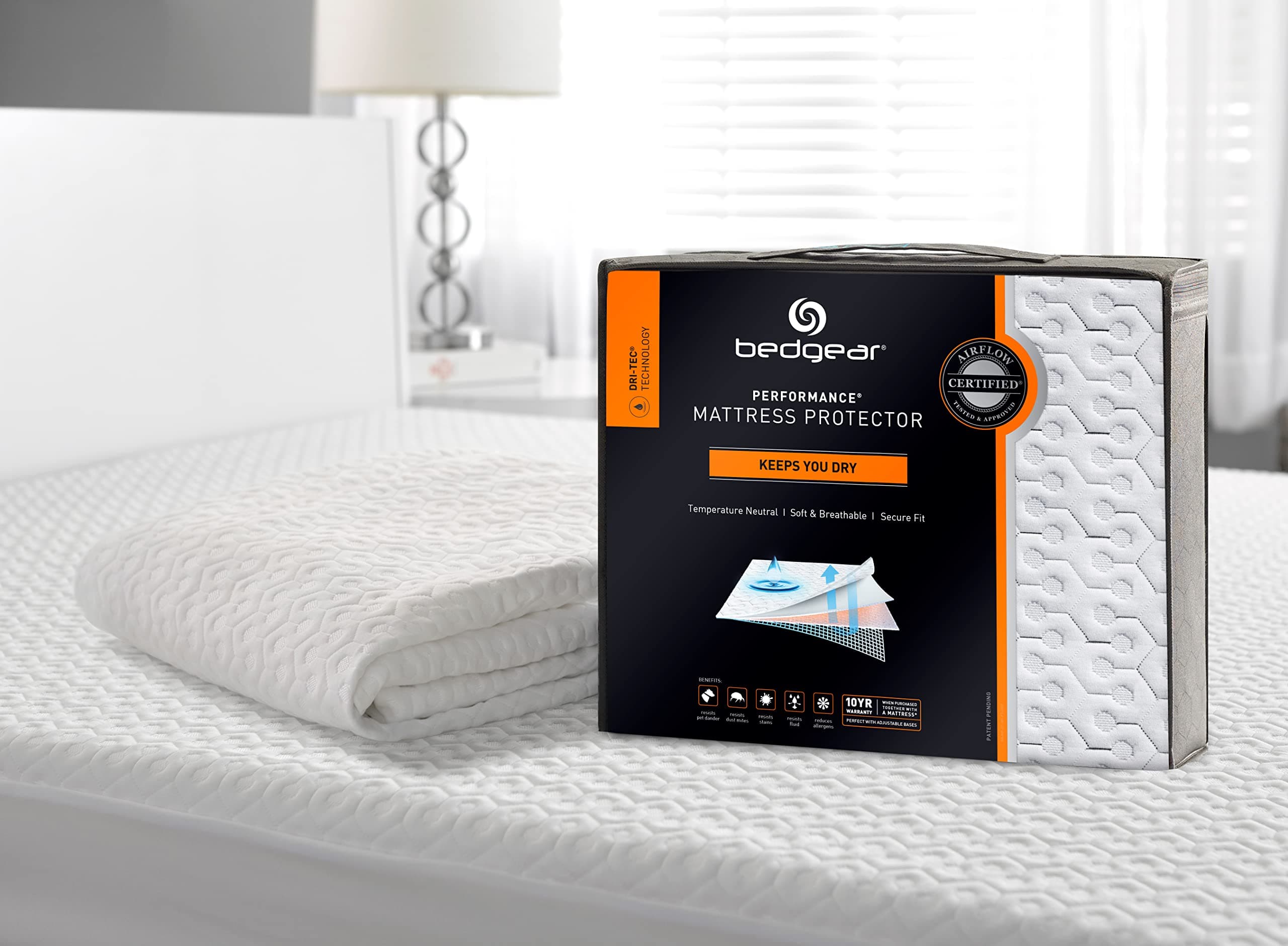 Bedgear Cal King Dri-Tec Mattress Protector – Waterproof, Breathable, Washable, Adjustable Base Compatible – Deep Pocket Fitted Pad Fits 18” Mattress – White