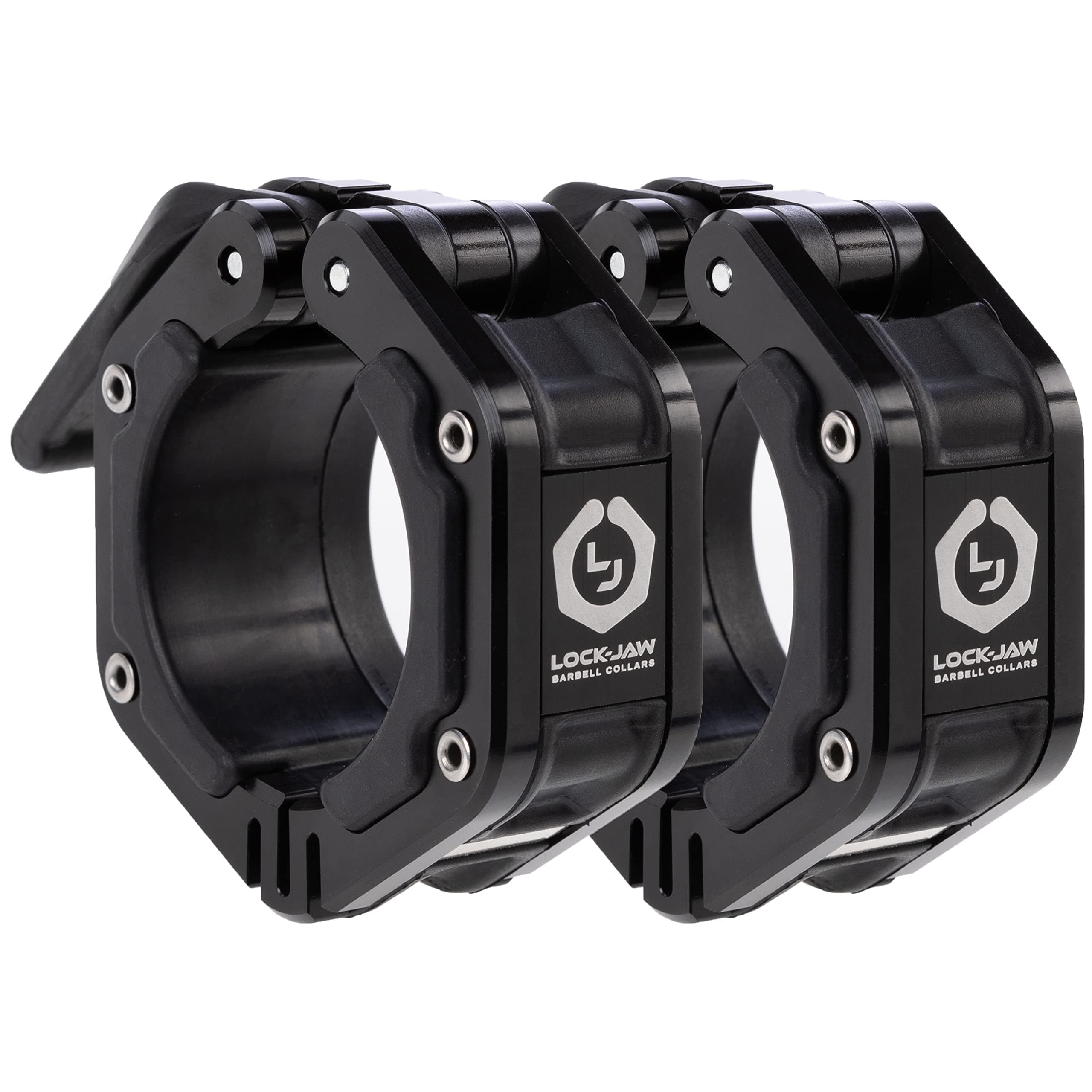Lock-Jaw Barbell Collars Flex Quick Release Aluminum with Magnet (Black)