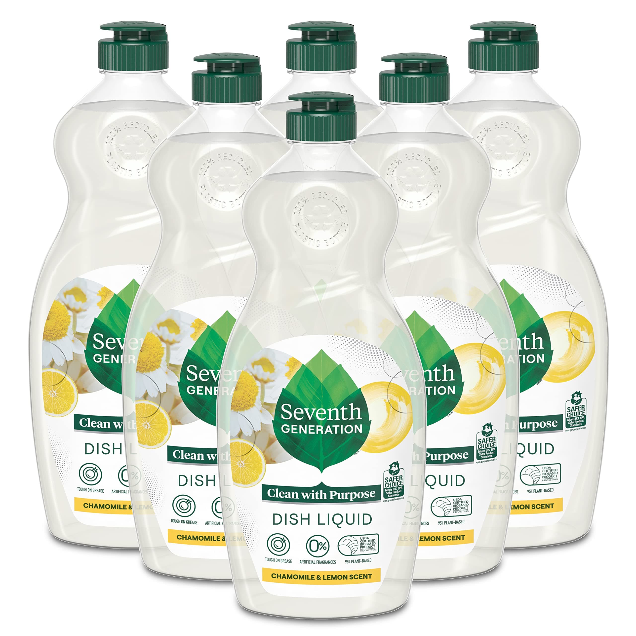 Seventh Generation Dish Liquid Chamomile and Lemon 19oz, Pack of 6
