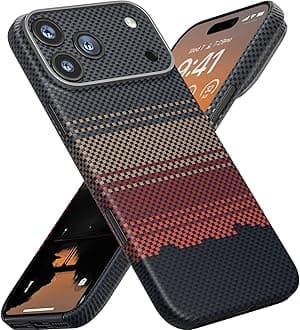 Memumi Ultra Thin Aramid Fiber Case, Flotation Weave Full Protective Cover for iPhone 17 Pro Max, Bulletproof Material, High Strength, Lightweight, Slim, Supports Wireless Charging, Minimalist, Simple