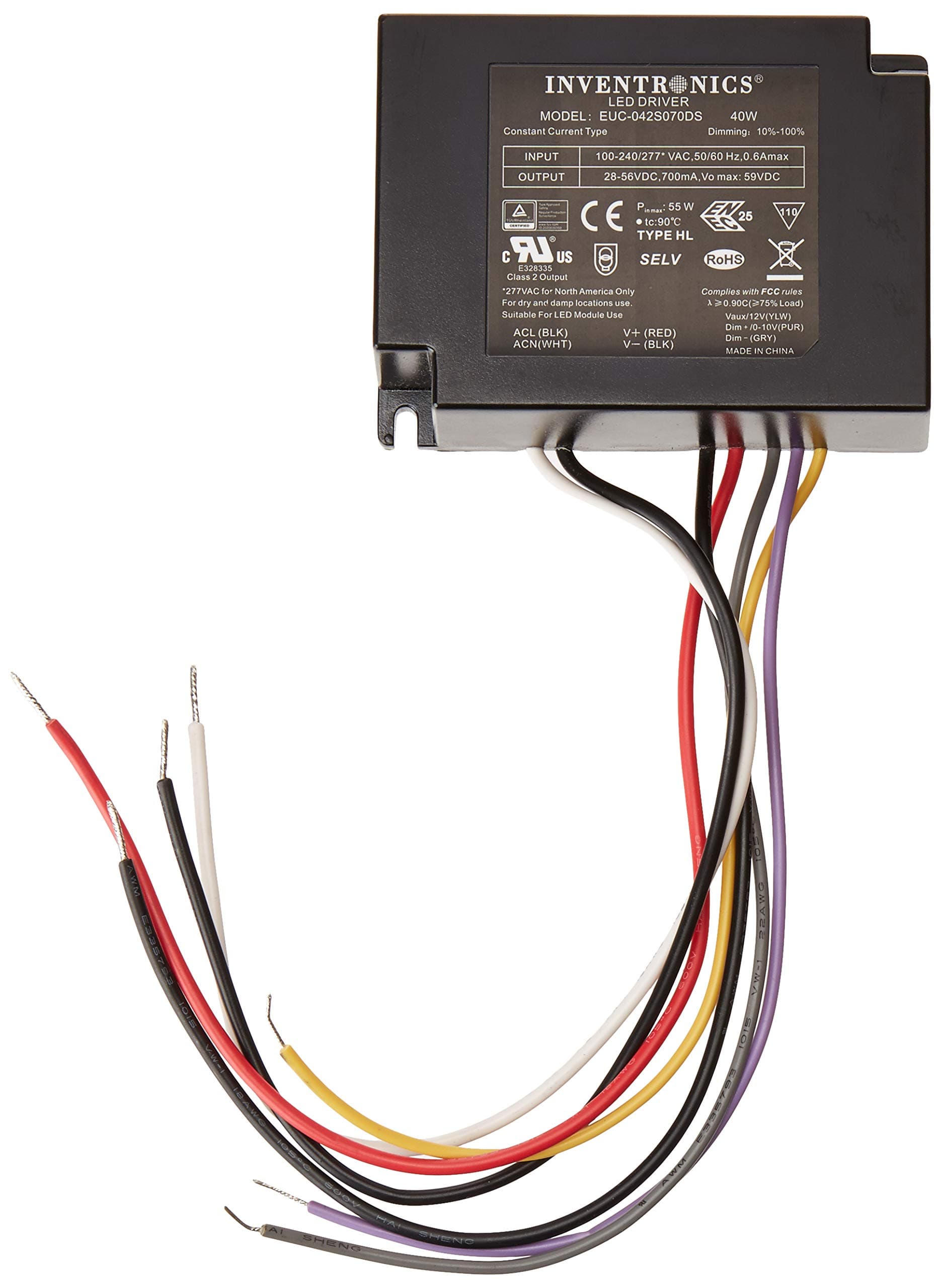 LEDGroupBuy Inventronics 40w 28Vdc-56Vdc 700mA Constant Current Dimmable LED Driver - EUC-042S070DS