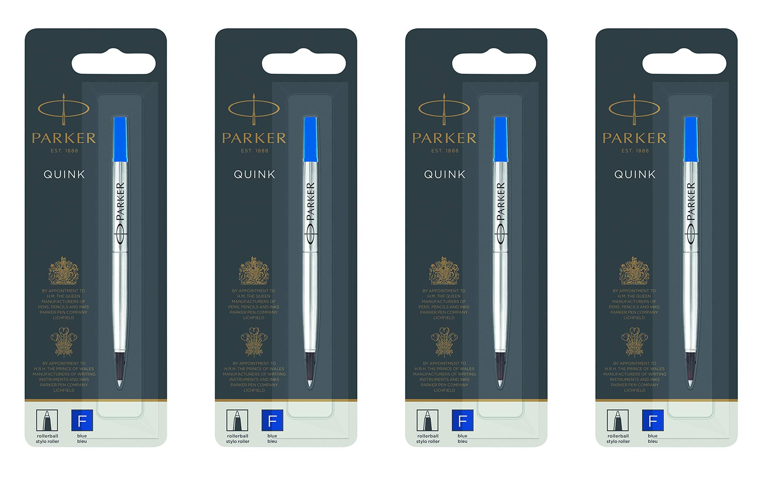 Parker Quink Rollerball Pen Refill Fine Tip Blue – Pack of 4