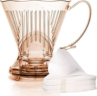 Clever Coffee Dripper and Filters, Large 18 oz, Original Classic Design, Safe BPA Free Plastic, dripper coffee maker, drip coffee maker pour over, 100 filters, coaster and lid