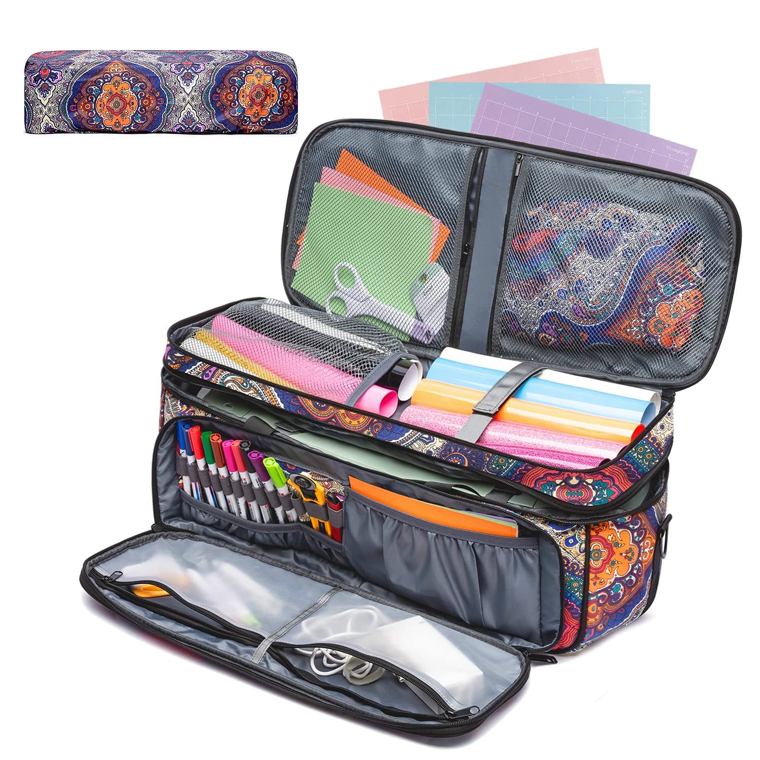 Carrying Case for Cricut Maker 3/Maker/Explore 3/Explore Air 2 (Bag Only) with Dust Cover, Cutting Mat Pocket Tote Bag for Cricut Assecories/Totem