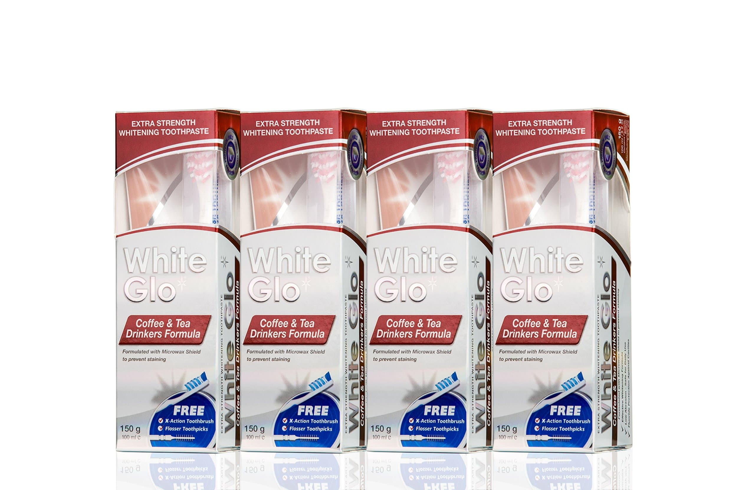 White Glo Coffee Plus Tea Drinkers Formula Whitening Toothpaste, 100 ml, Pack of 4